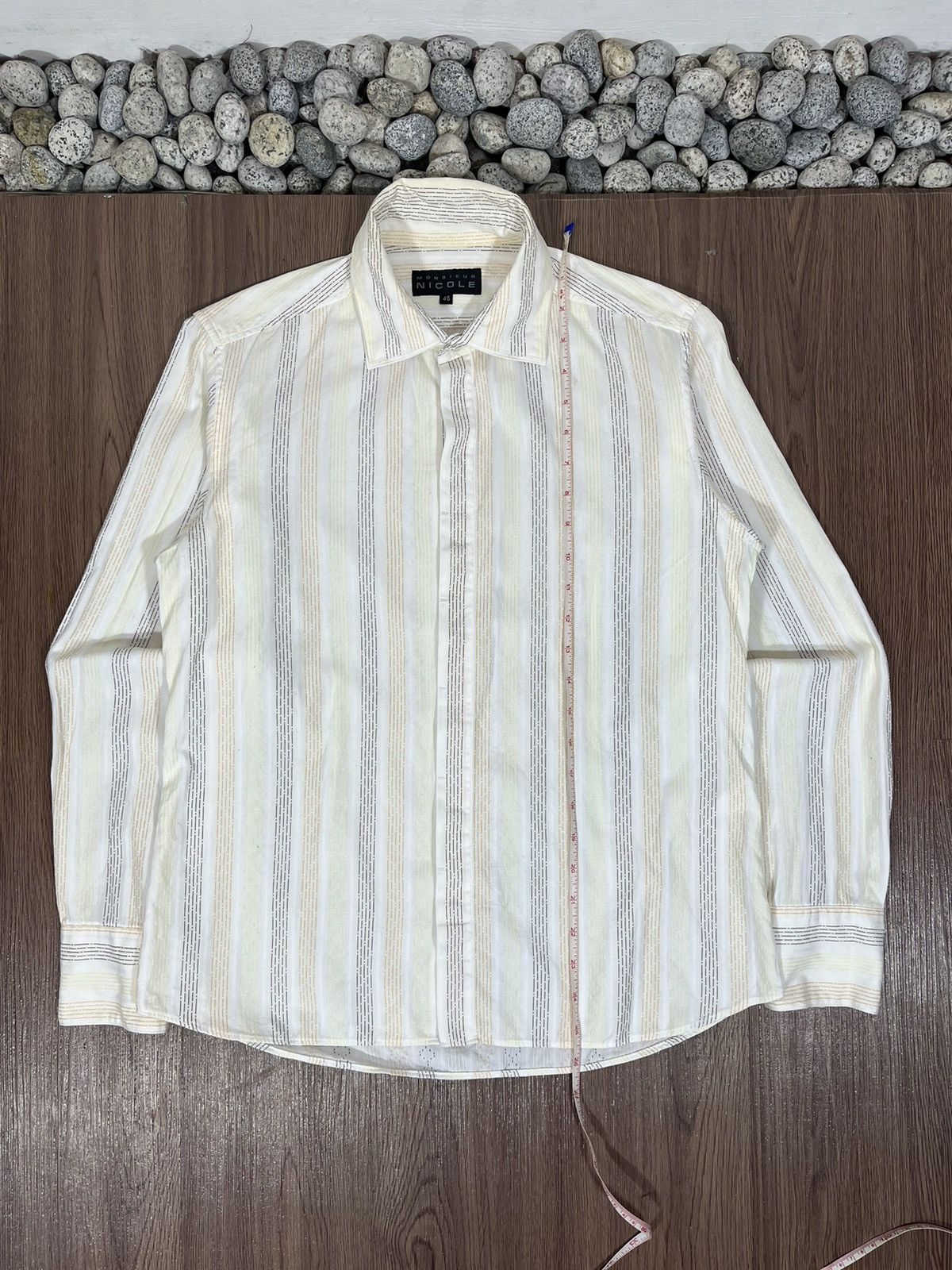 Matsuda × Nicole Club × Vintage Nicole Monsieur Double Collar Striped Button Shirt Size US L / EU 52-54 / 3 - 10 Thumbnail