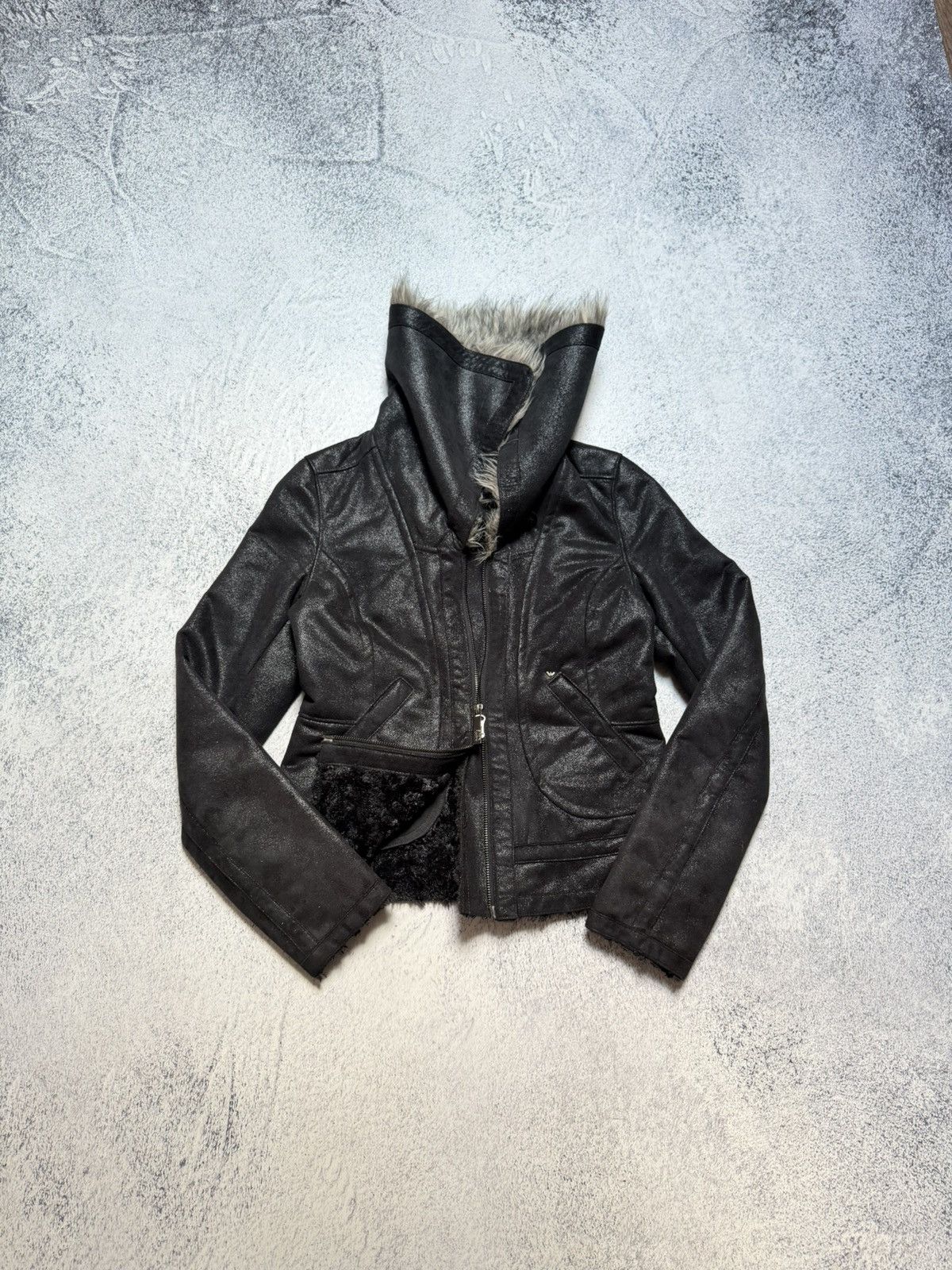 Giorgio Armani Rare! Rick Owens Style Faux Fur Short Jacket Y2K Opium Size M / US 6-8 / IT 42-44 - 1 Thumbnail