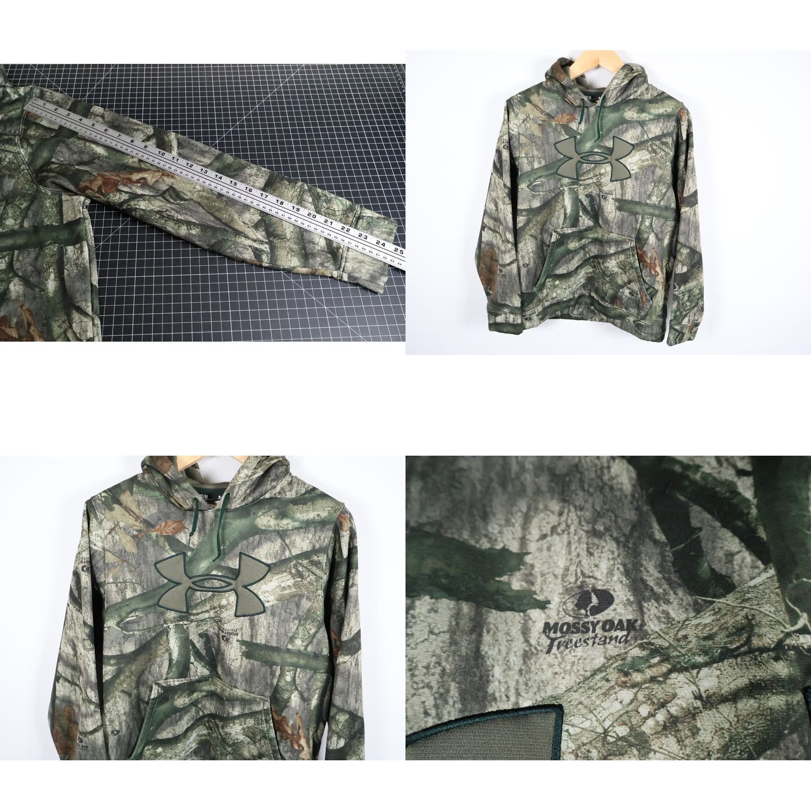 Under Armour Under armour Camouflage Hoodie Men's Medium Green Mossy Oak Tree Stand Camouflage Pullover Hooded Casual Regular Fit Logo Size US L / EU 52-54 / 3 - 8 Thumbnail