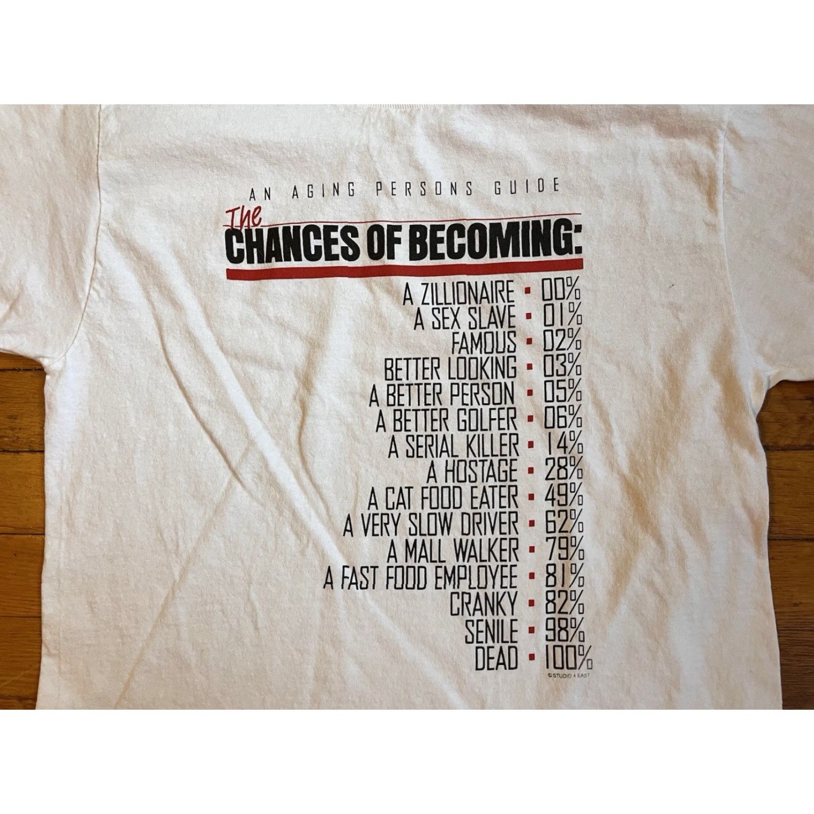 Fruit Of The Loom VINTAGE Fruit of the Loom Shirt Mens Medium White 90s Funny Quote Graphic Size US M / EU 48-50 / 2 - 3 Thumbnail