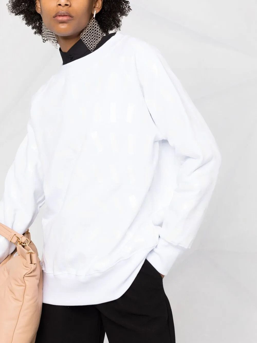 Maison Margiela o1y0625 Crewneck Sweatshirt in White Size XS / US 0-2 / IT 36-38 - 3 Thumbnail