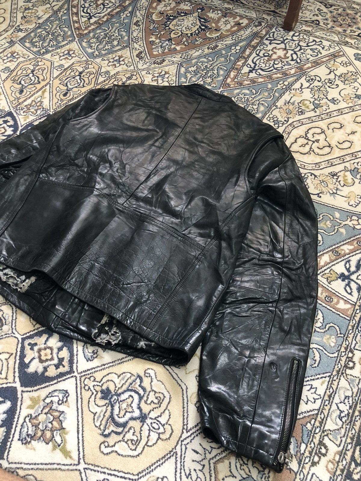 Tommy Hilfiger Rare❗️Tommy Hilfiger Premium Cafe Racer Leather Jacket Size US L / EU 52-54 / 3 - 20 Thumbnail