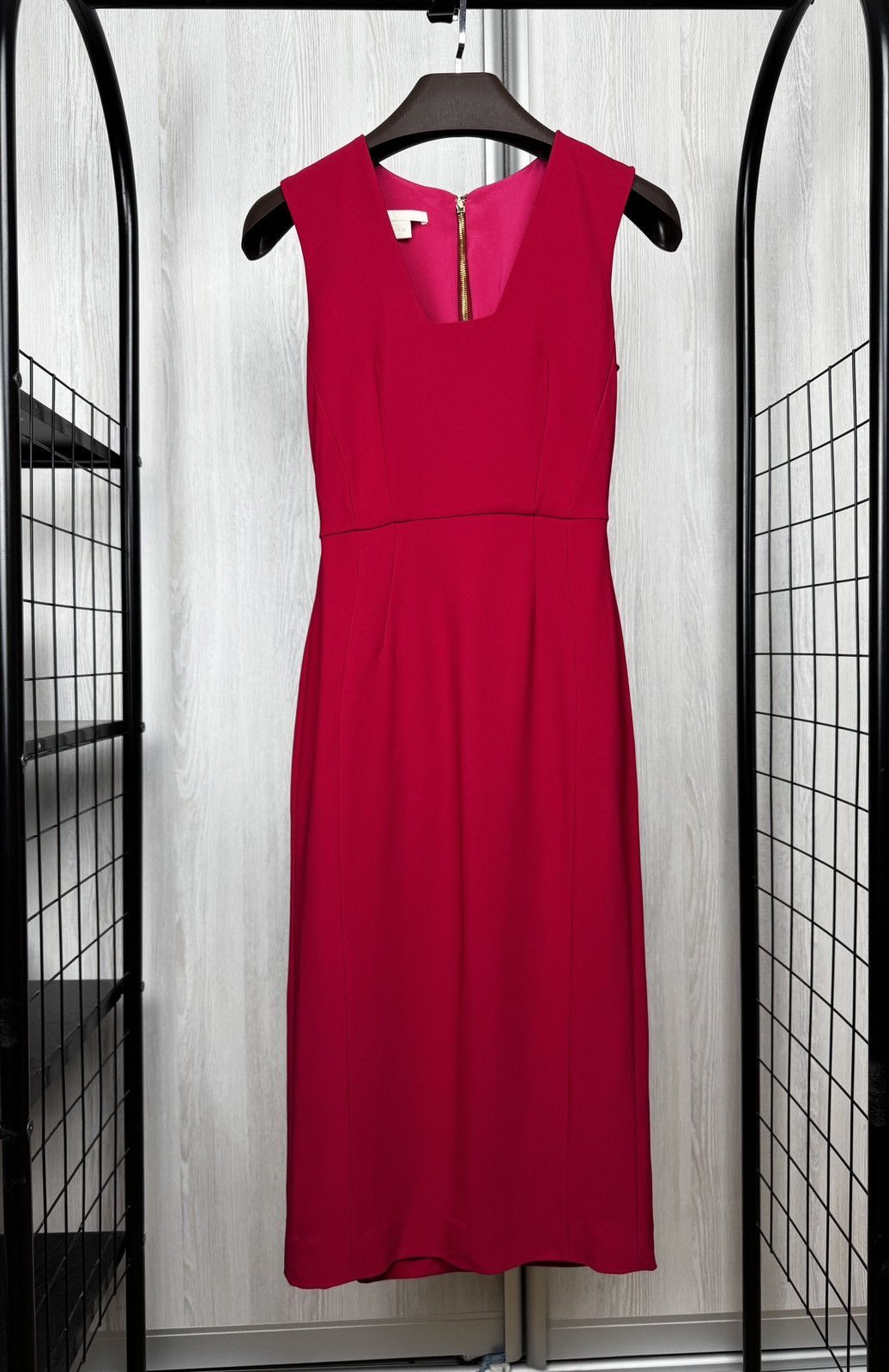 Antonio Berardi Square Neckline Midi Length red Dress