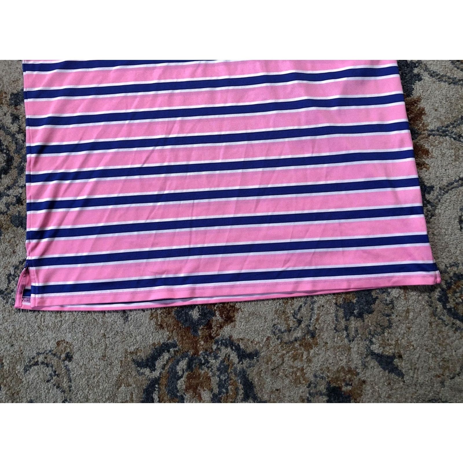 RLX Ralph Lauren RLX Ralph Lauren Polo Shirt Mens XL Pink Blue Striped Short Sleeve Golf Performance Moisture Wicking Logo Row Size US XL / EU 56 / 4 - 3 Thumbnail