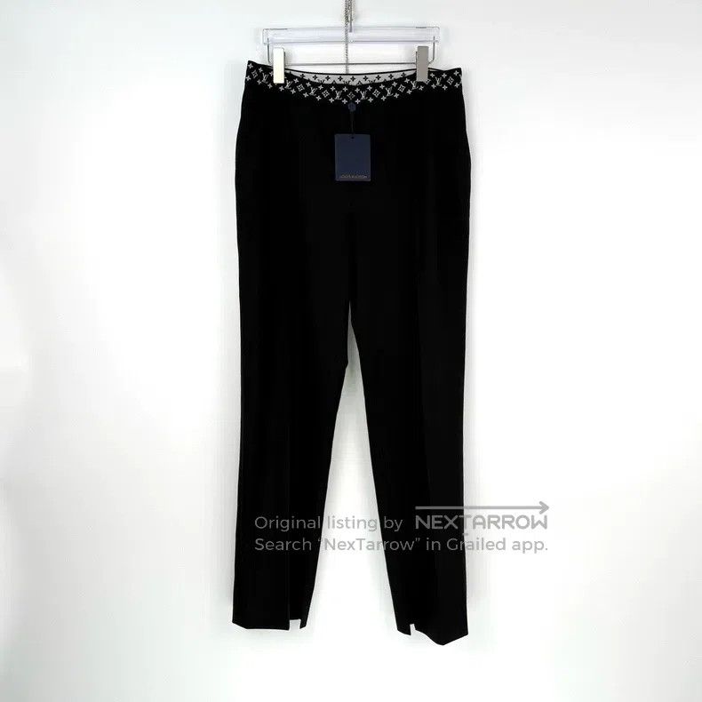 Louis Vuitton Louis Vuitton Black wool classic logo stretch waist pants Size US 40 / EU 56 - 3 Thumbnail