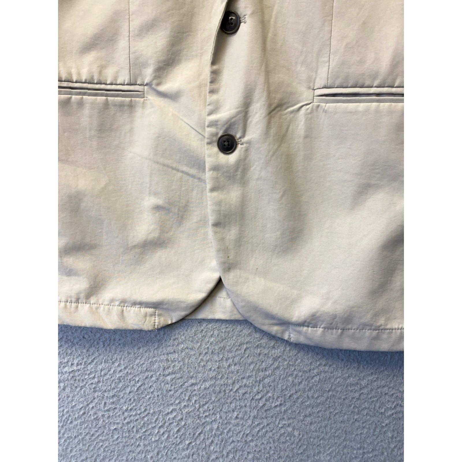 Gap Gap Men's Lightweight Chino Blazer Jacket Size M Tan Solid Business Suit Two-Button Regular Fit Size 40R - 4 Thumbnail
