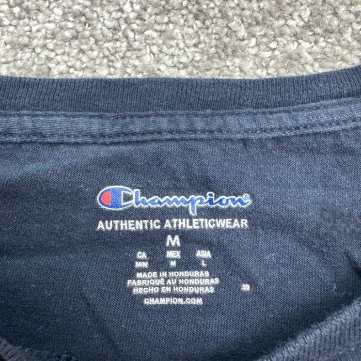 Champion Champion Men's Long Sleeve T-Shirt Navy Blue Crew Neck Casual Activewear Medium Size US M / EU 48-50 / 2 - 7 Thumbnail