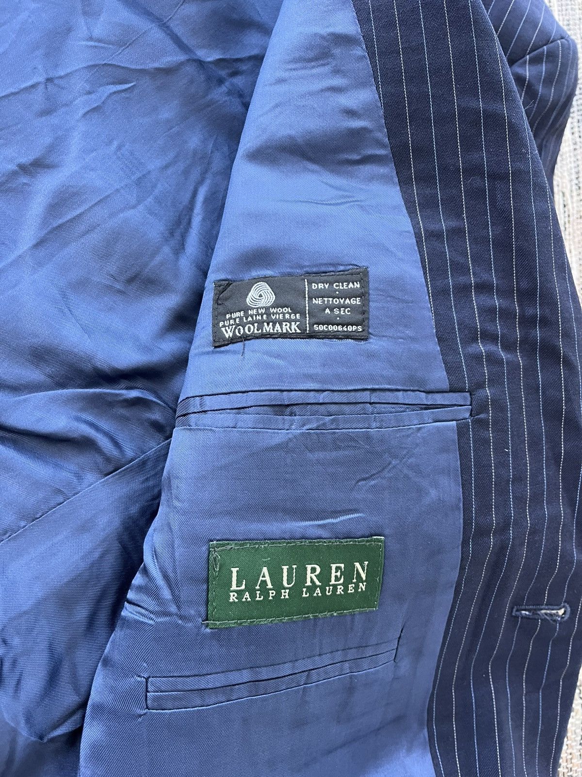 Polo Ralph Lauren Vintage Polo Ralph Lauren Navy Striped Blazer Avantgarde Y2K Size 44R - 16 Thumbnail