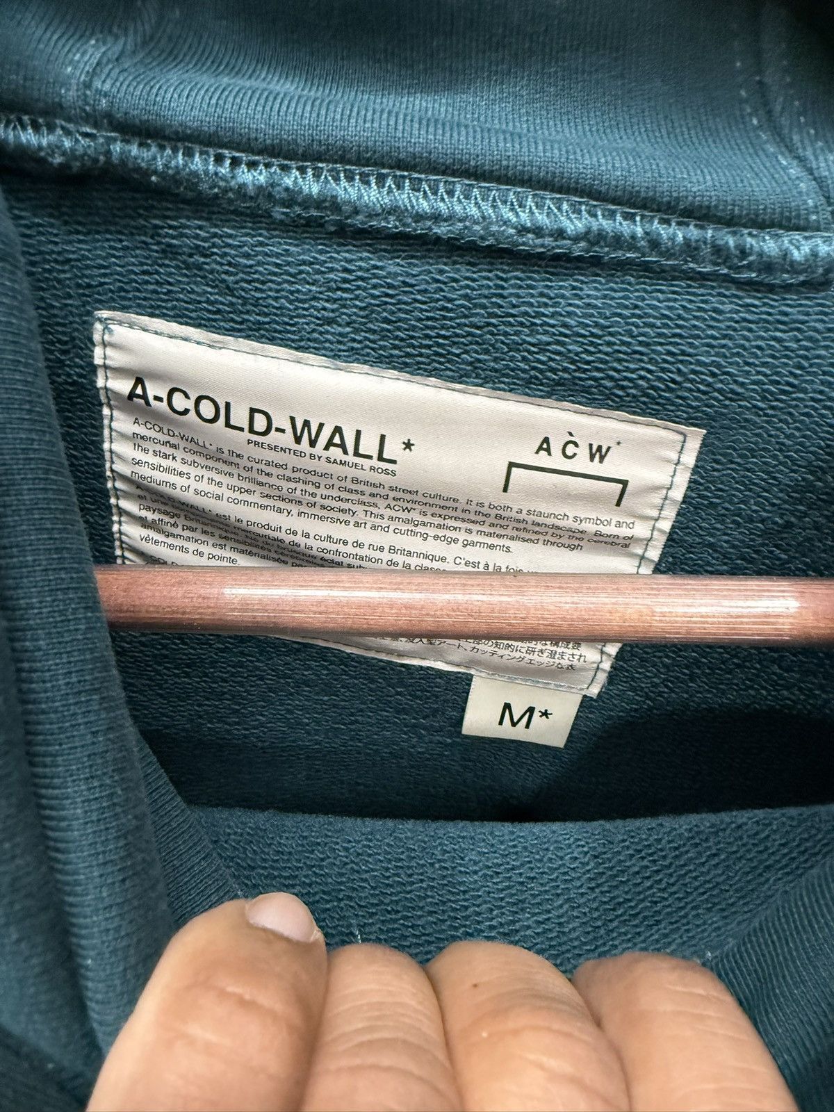 A-COLD-WALL* A Cold Wall Teal Tech Hoodie - Medium Size US M / EU 48-50 / 2 - 4 Thumbnail