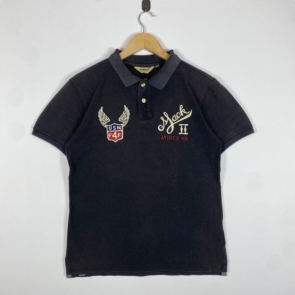Avirex AVIREX SEAWOLF USN Embroidery Logo Polo Shirt Medium Size Size US M / EU 48-50 / 2 - 5 Thumbnail