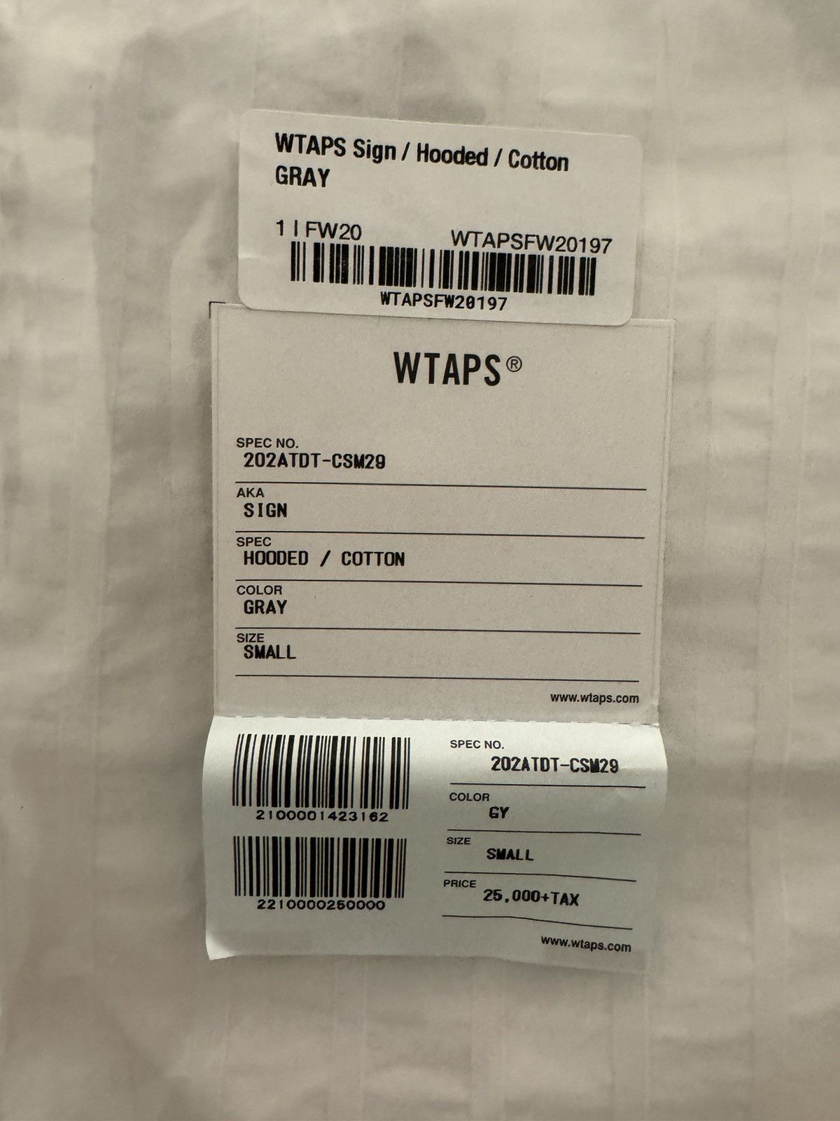 Wtaps WTAPS-SIGN HOODIE-GREY (SZ 01)-FULL SET Size US S / EU 44-46 / 1 - 9 Thumbnail
