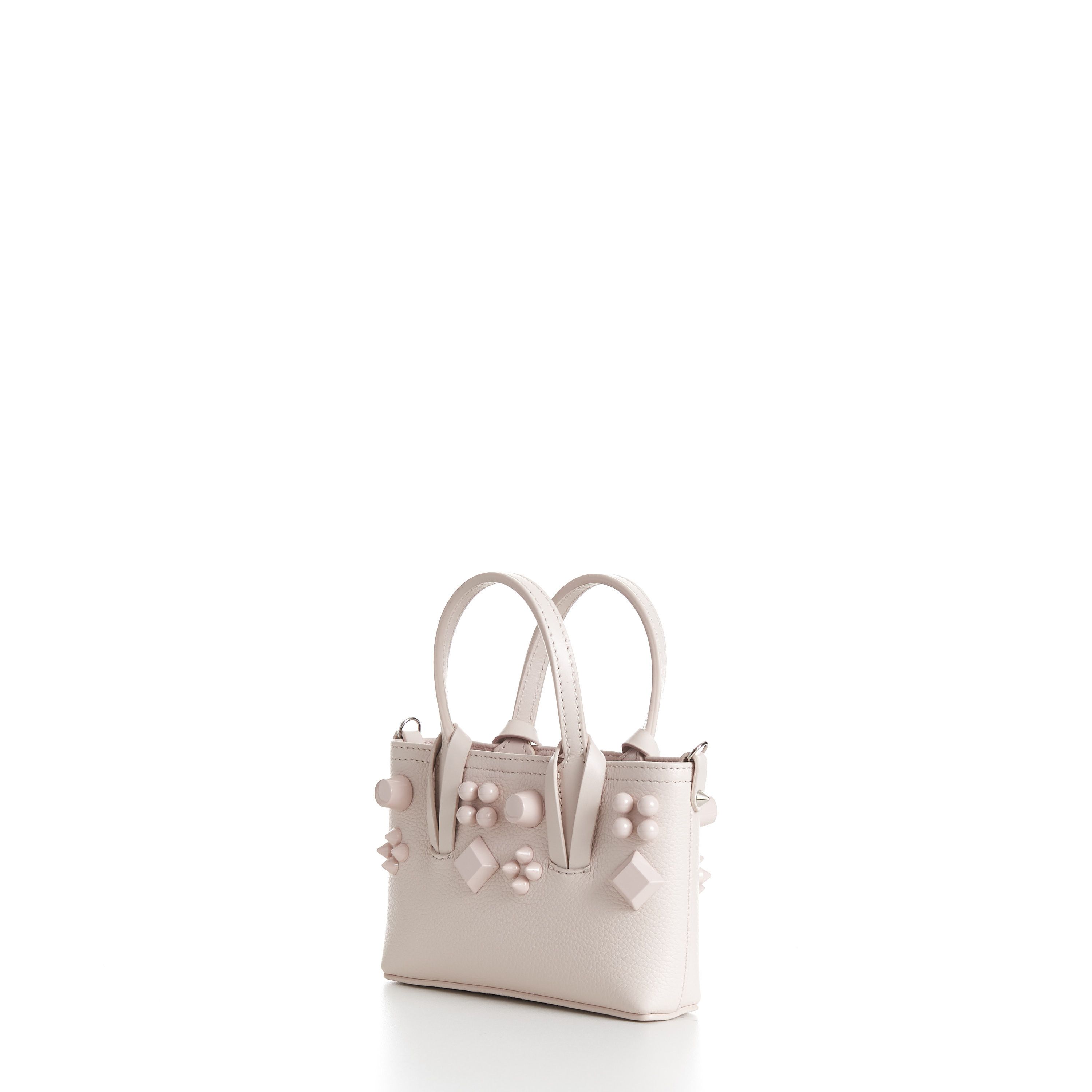 Christian Louboutin Mini Cabata E/W Bag - Milk White Leather, Grained, Spikes Size ONE SIZE - 2 Thumbnail