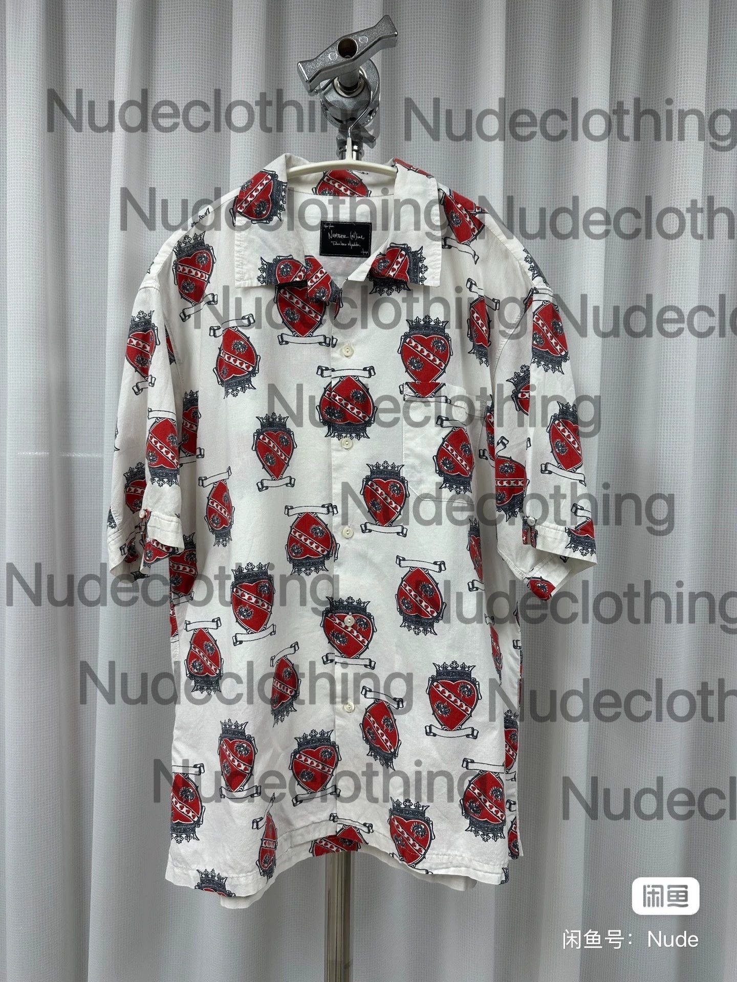 Number (N)ine Multi Crest Print Short Sleeve Shirt Size US XL / EU 56 / 4 - 1 Thumbnail