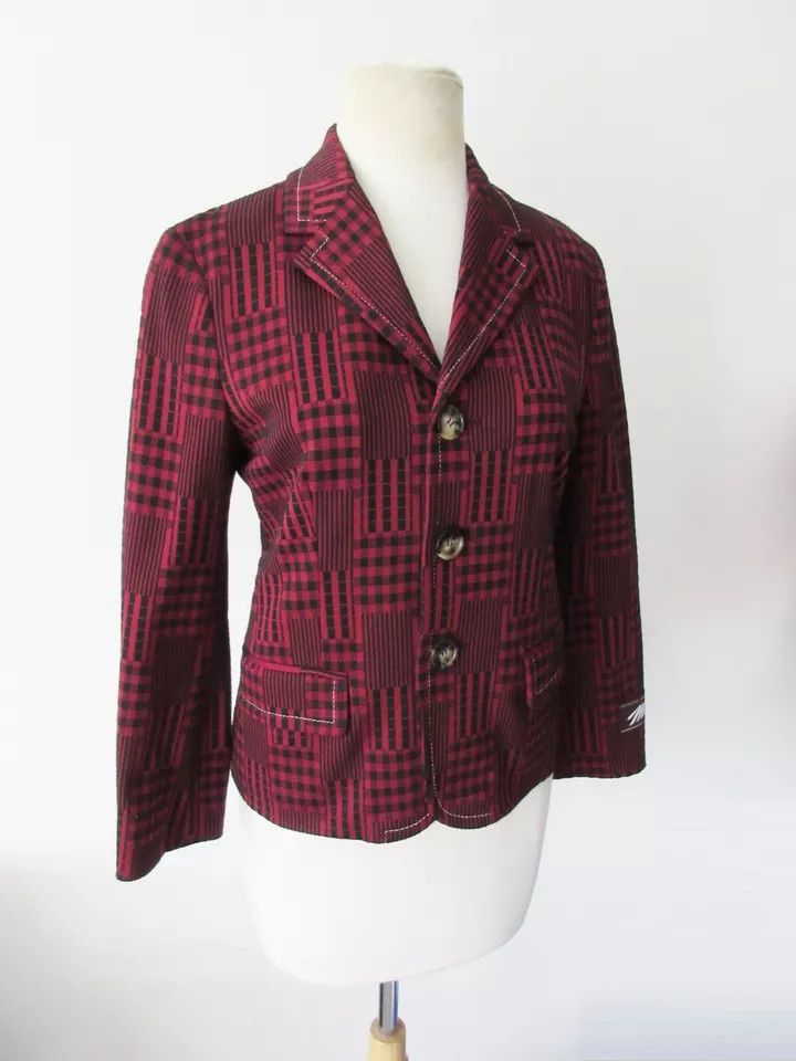 Marni o1w1db10225 Blazer in Red & Black Size L / US 10 / IT 46 - 2 Thumbnail