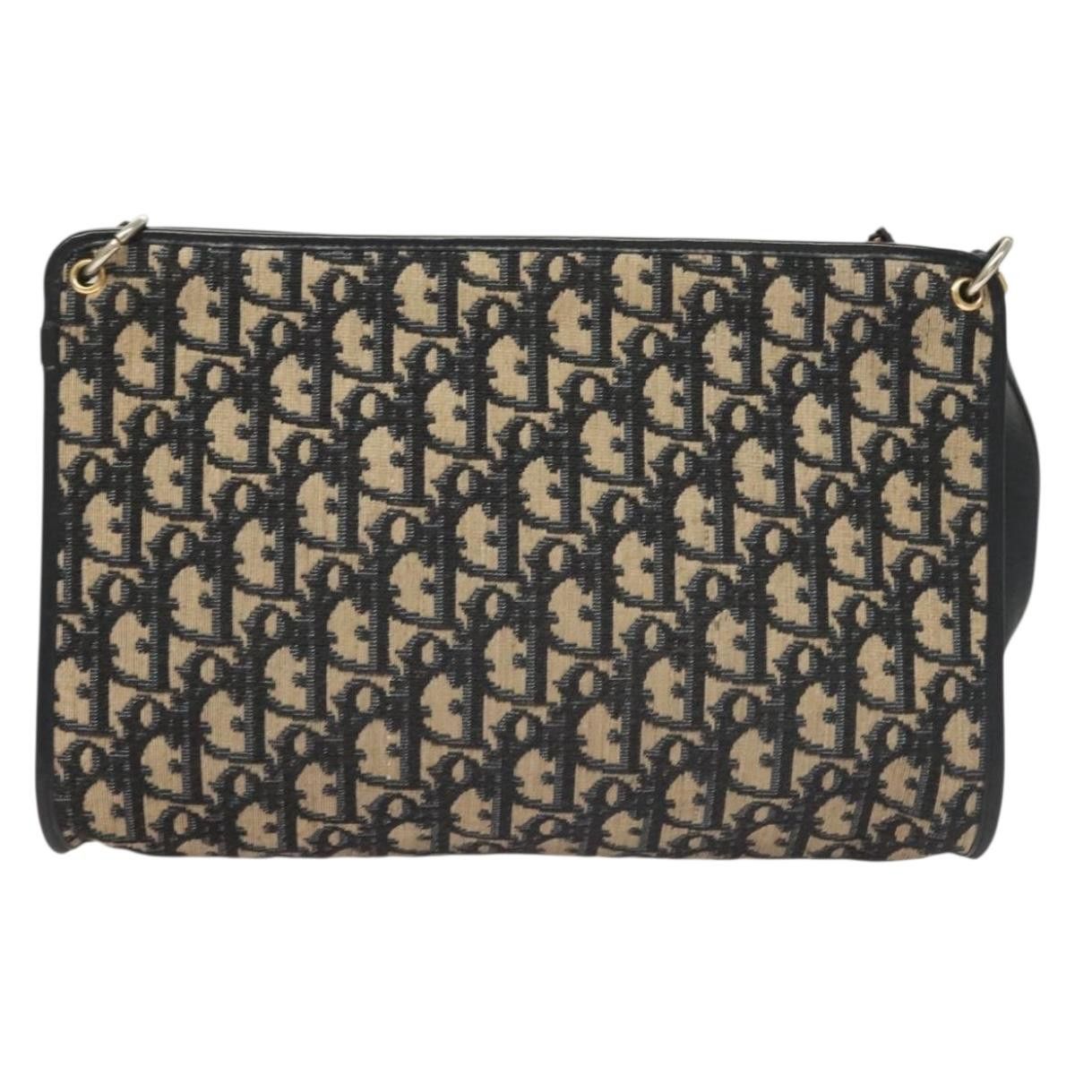 Dior DIOR Trotter Canvas Shoulder Bag Navy Gold Size ONE SIZE - 3 Thumbnail