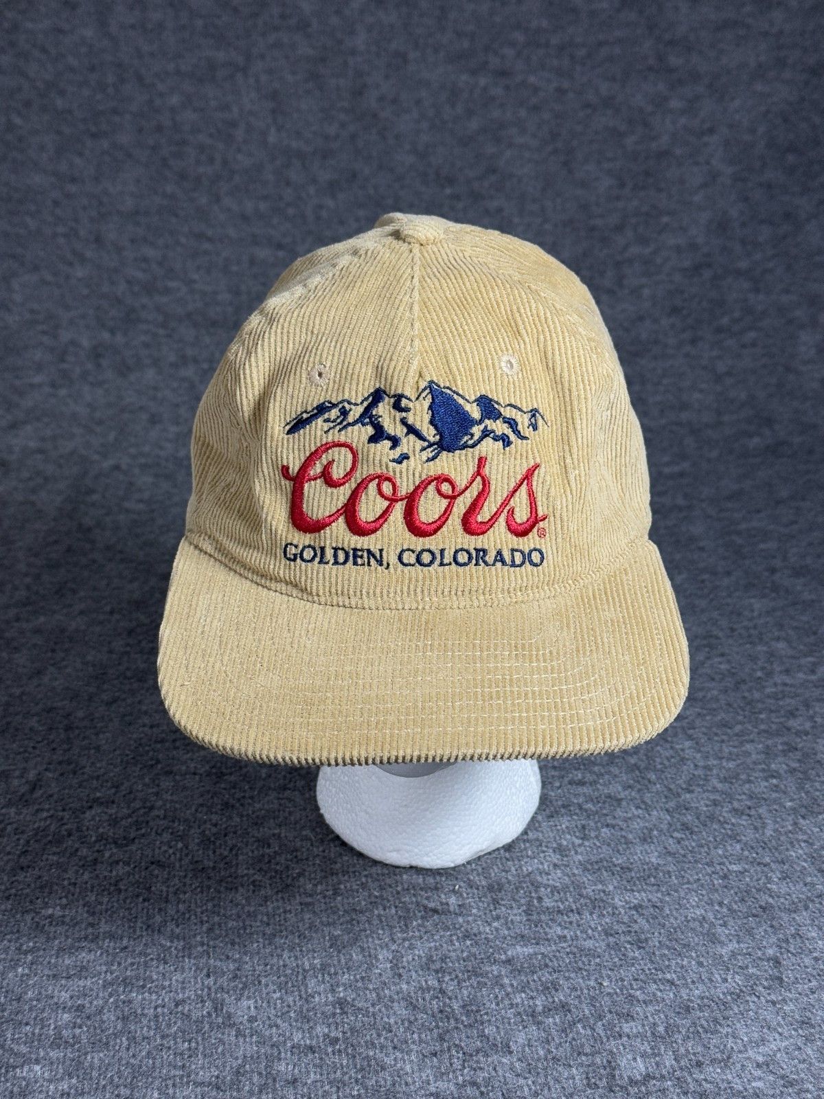 Vintage Coors Corduroy Relaxed Fit Trucker Snapback Hat Tan Size ONE SIZE - 6 Thumbnail