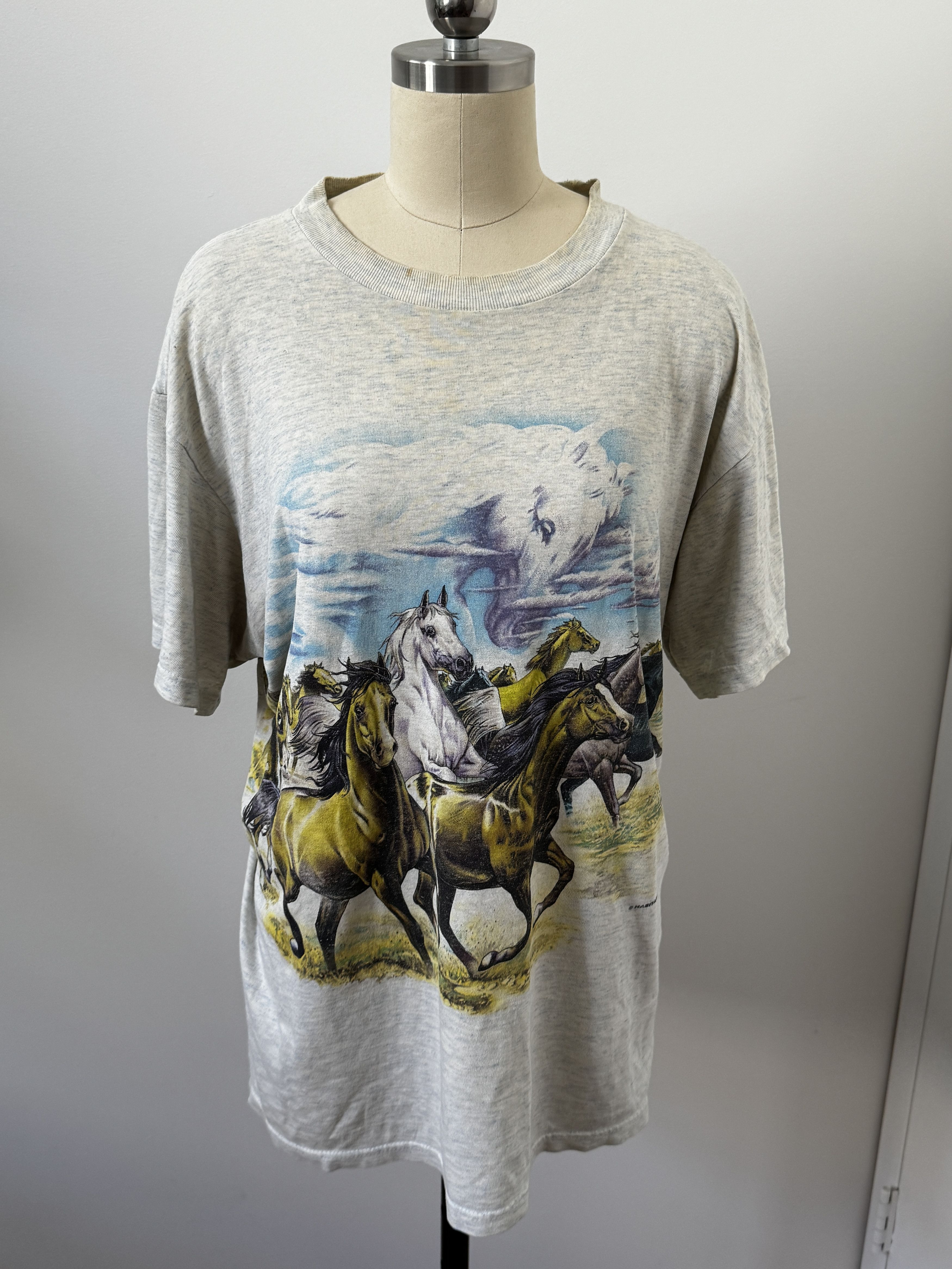 Vintage RARE VINTAGE HORSE T-SHIRT 80's-90's Vintage Animal print Size US L / EU 52-54 / 3 - 1 Thumbnail