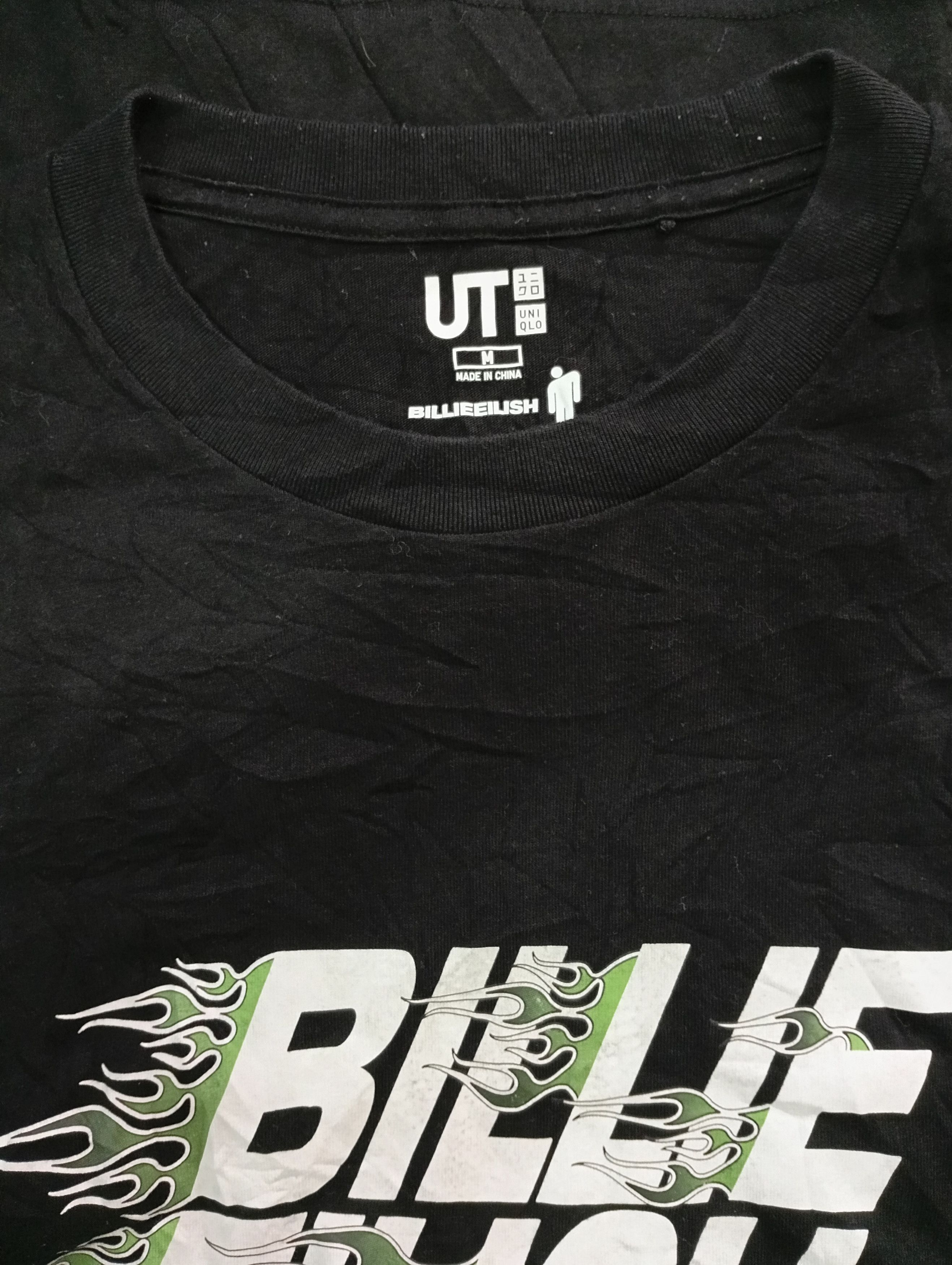 Band Tees × Billie Eilish × Uniqlo 🔥🔥Uniqlo x Billie Eilish Spellout Flame T-Shirt Size US M / EU 48-50 / 2 - 18 Thumbnail