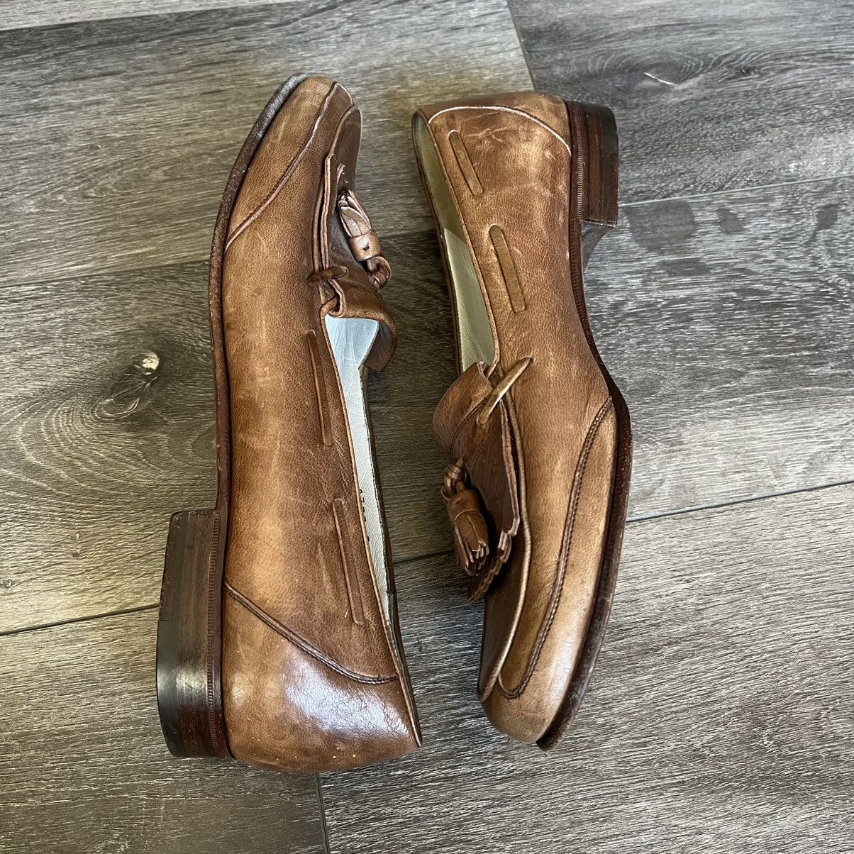 Designer Vintage Salvatore Ferragamo Tassel Leather Loafers Shoes Low Size US 10 / EU 43 - 3 Thumbnail