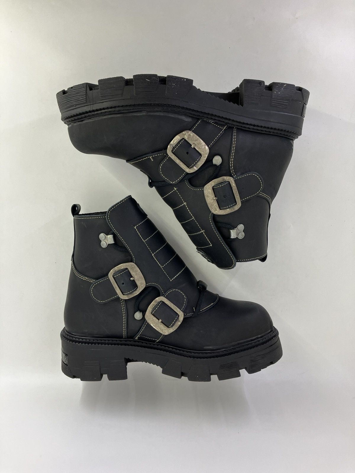 Vintage New Boris genuine leather chunky platform ankle boots boots Size US 8 / EU 41 - 1 Thumbnail