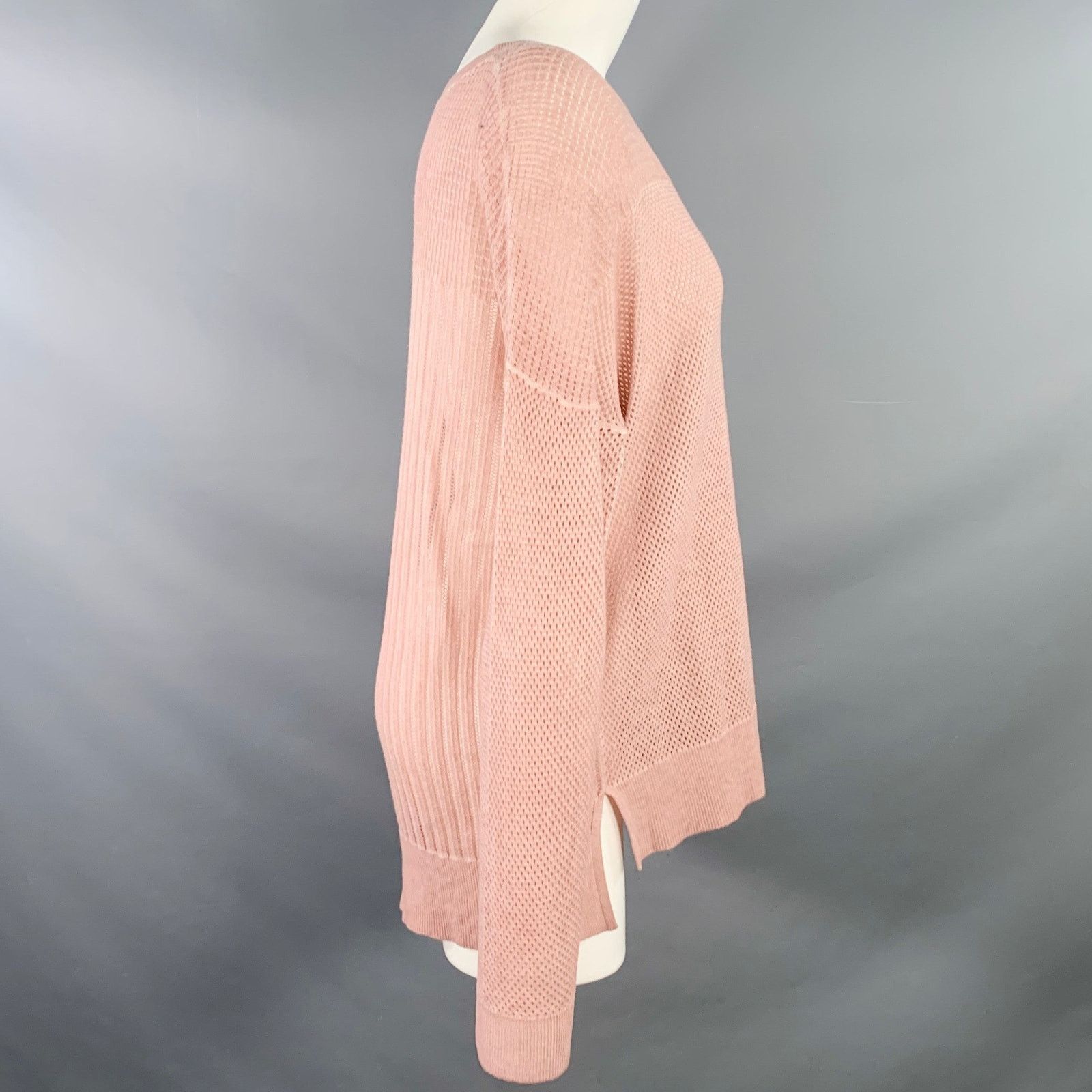 Other M Pink Cotton Waffle Knit Long Sleeve Casual Top Size M / US 6-8 / IT 42-44 - 3 Thumbnail