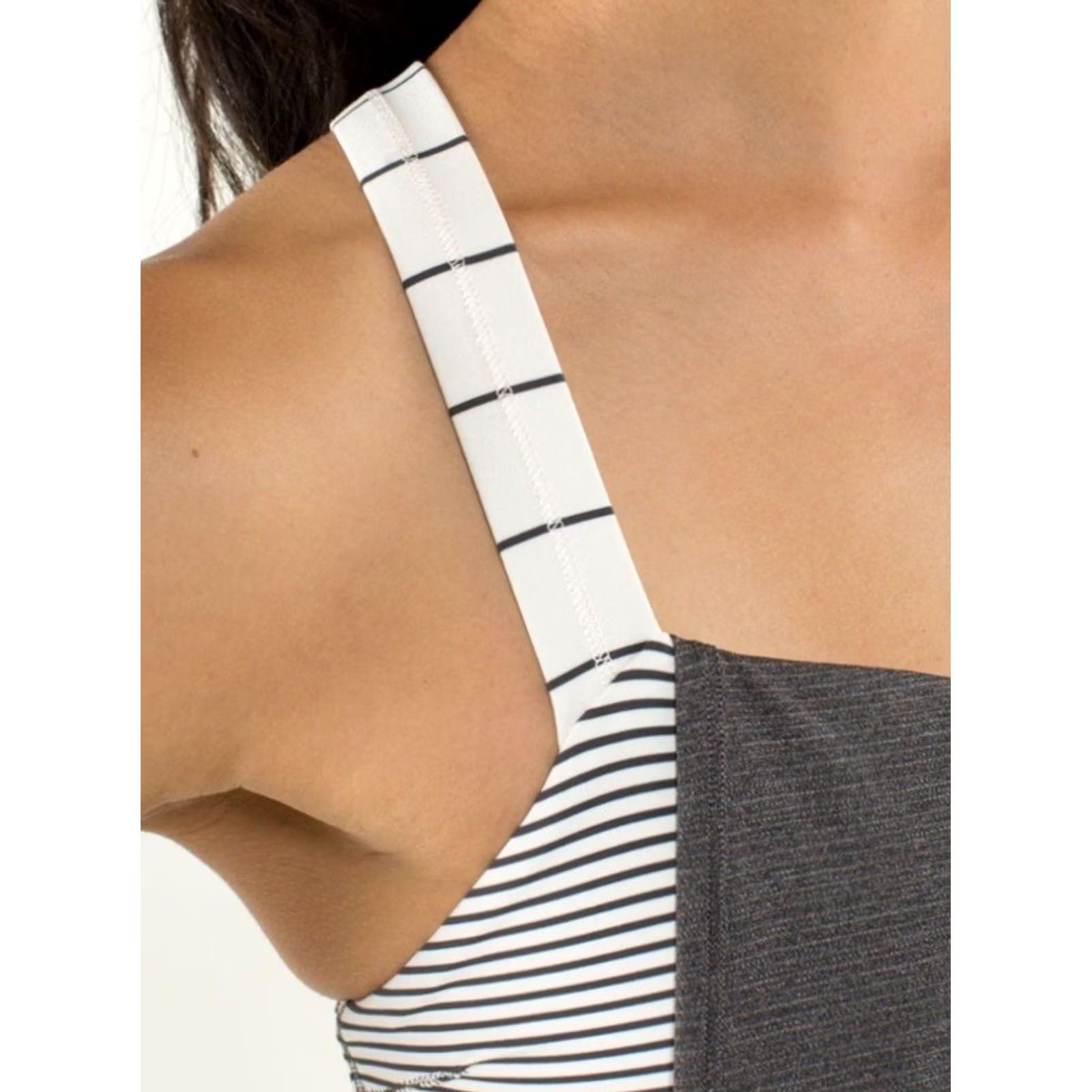 Lululemon Lululemon Rest Less Tank Shirt Women Size 6 Gray Sleeveless Racerback Light Heathered Soot Striped Size M / US 6-8 / IT 42-44 - 4 Thumbnail