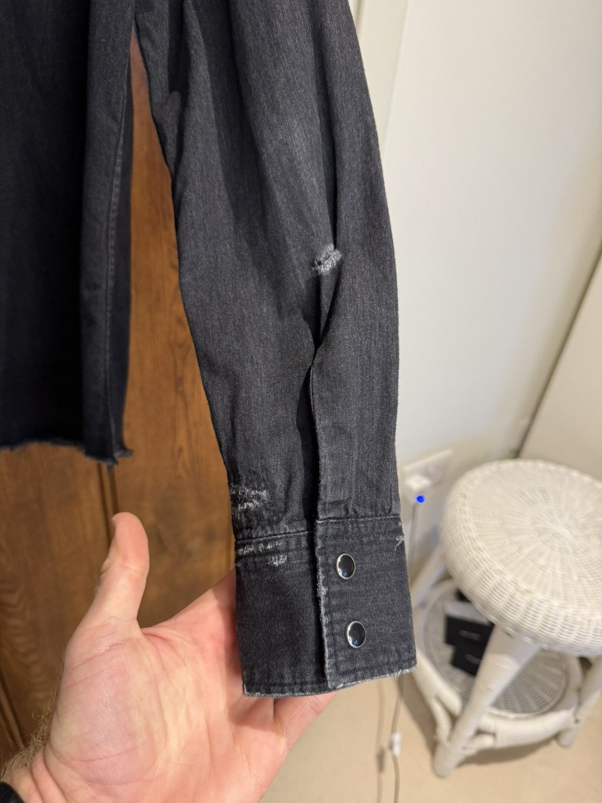 Saint Laurent Paris SS16 Saint Laurent surf sound crash black denim shirt Hedi M Size US M / EU 48-50 / 2 - 21 Thumbnail