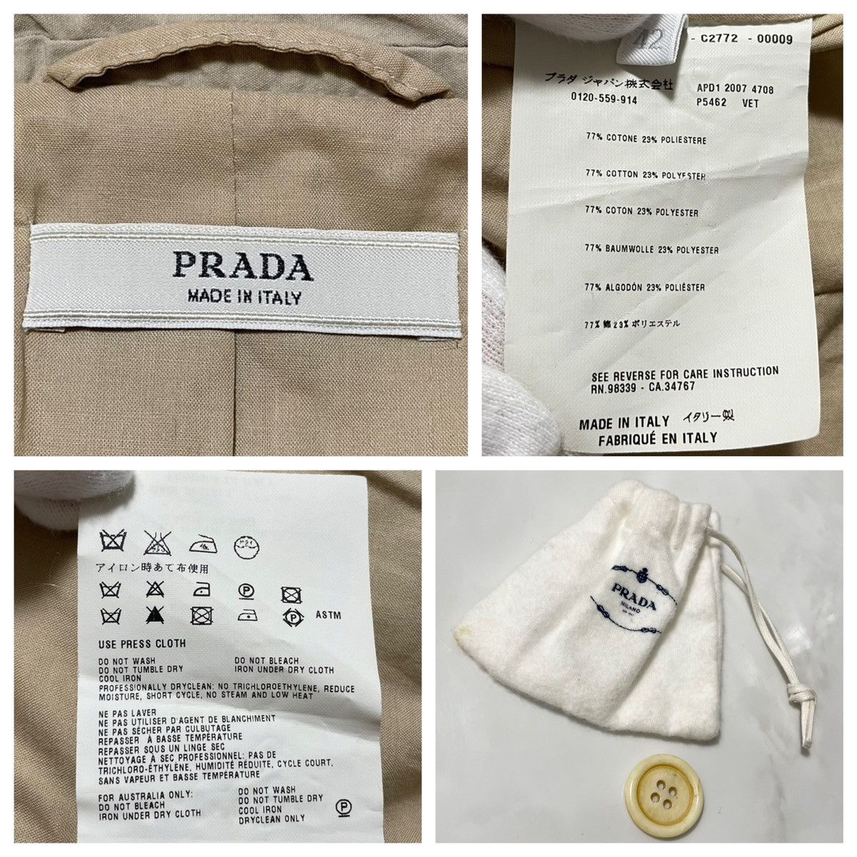 Prada Prada 3D Art Design 4B Tailored Jacket 42 Beige PRADA Size M / US 6-8 / IT 42-44 - 2 Thumbnail
