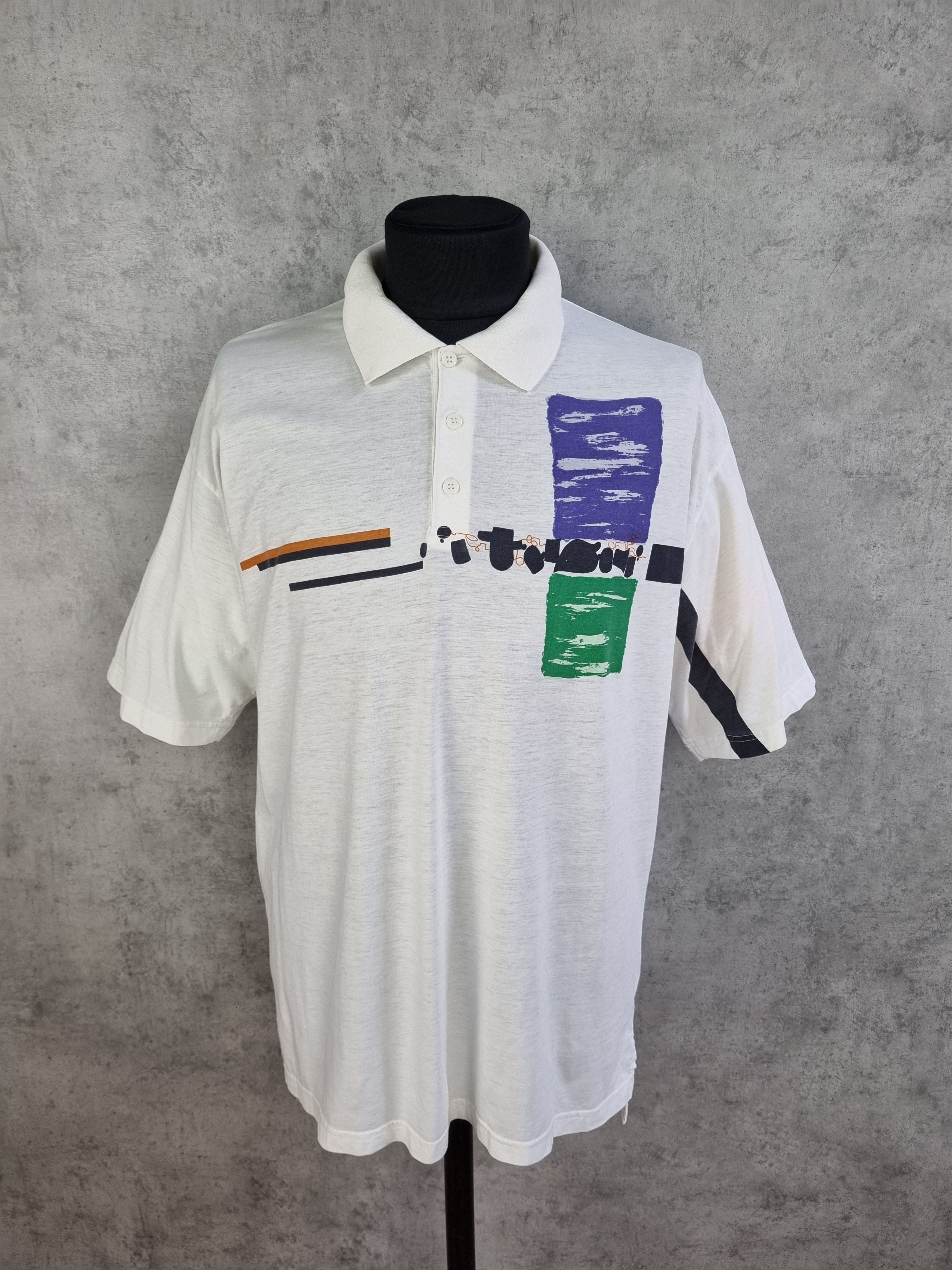 Adidas × Vintage 90s Adidas Rare Abstract Design Vintage Polo Tee shirt Size US L / EU 52-54 / 3 - 8 Thumbnail