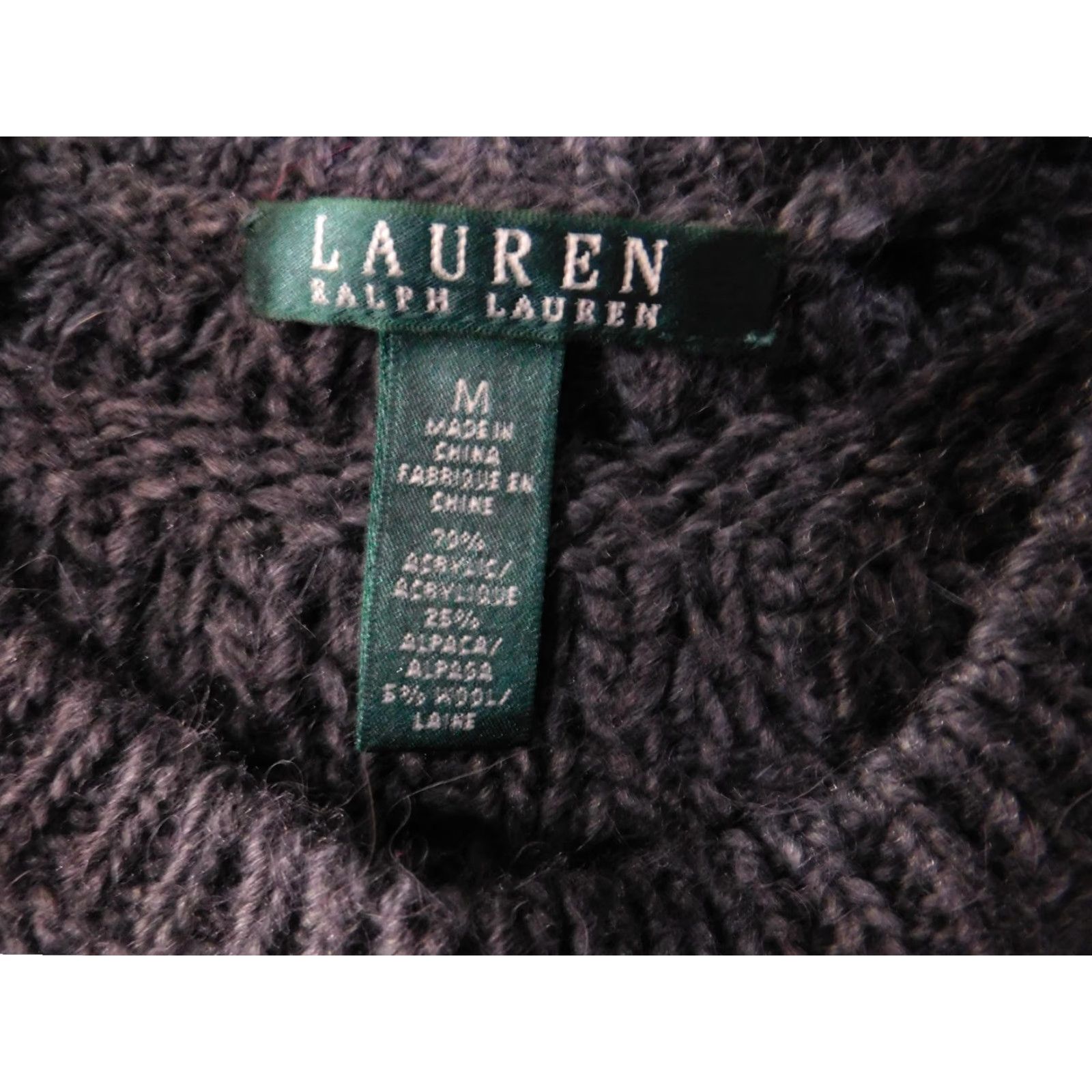 Ralph Lauren VINTAGE Lauren Ralph Lauren Sweater Womens M Gray Alpaca Blend Open Knit Crewneck Size M / US 6-8 / IT 42-44 - 4 Thumbnail