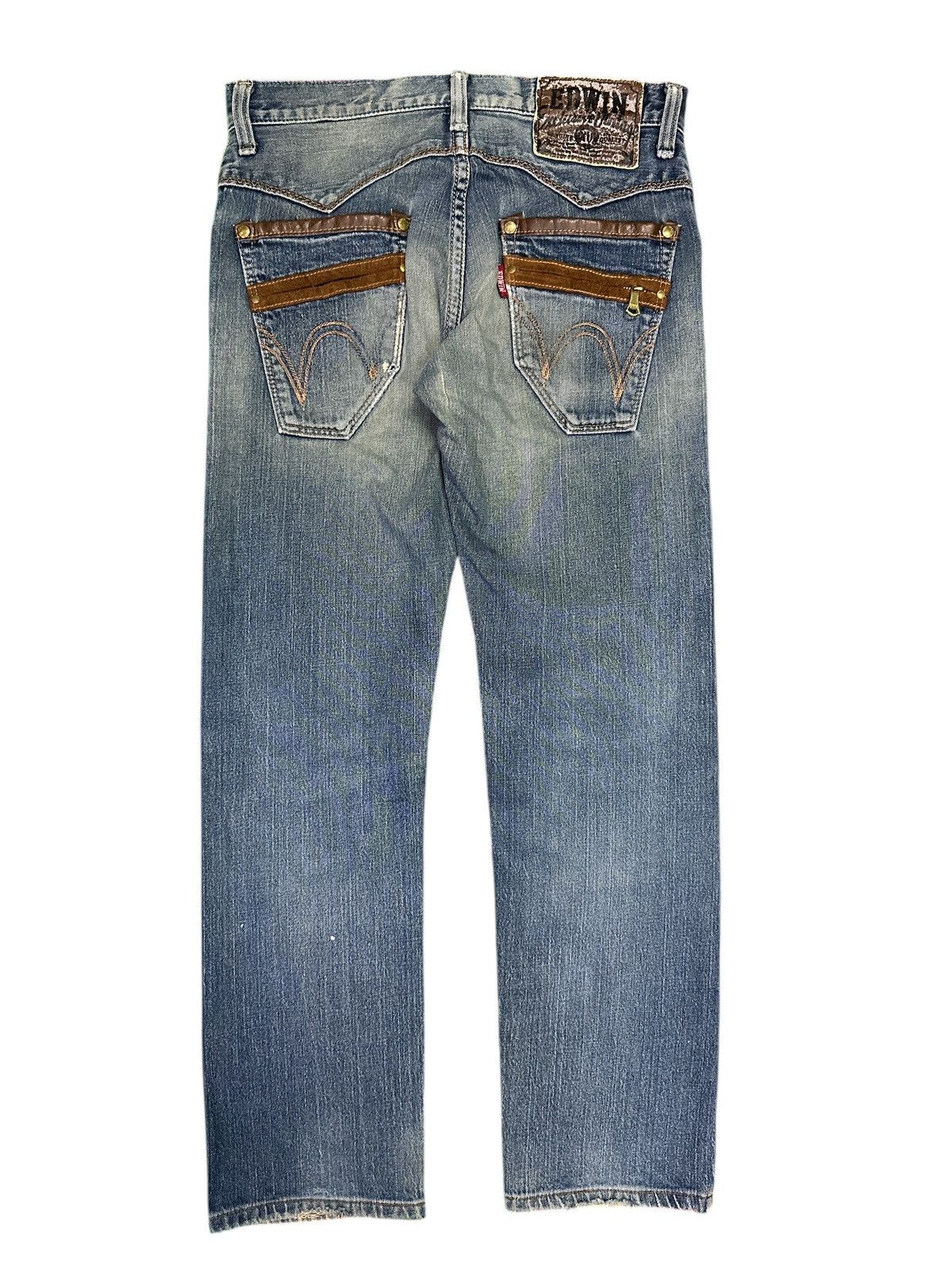 Le Grande Bleu (L.G.B.) Vintage Edwin Japan Zipper Back Pocket . Size US 32 / EU 48 - 2 Thumbnail
