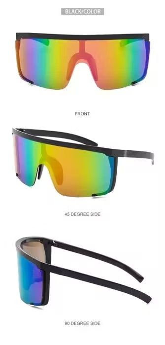 Vintage Vintage Oversized Windproof Rectangle Sun Glasses Size ONE SIZE - 4 Thumbnail