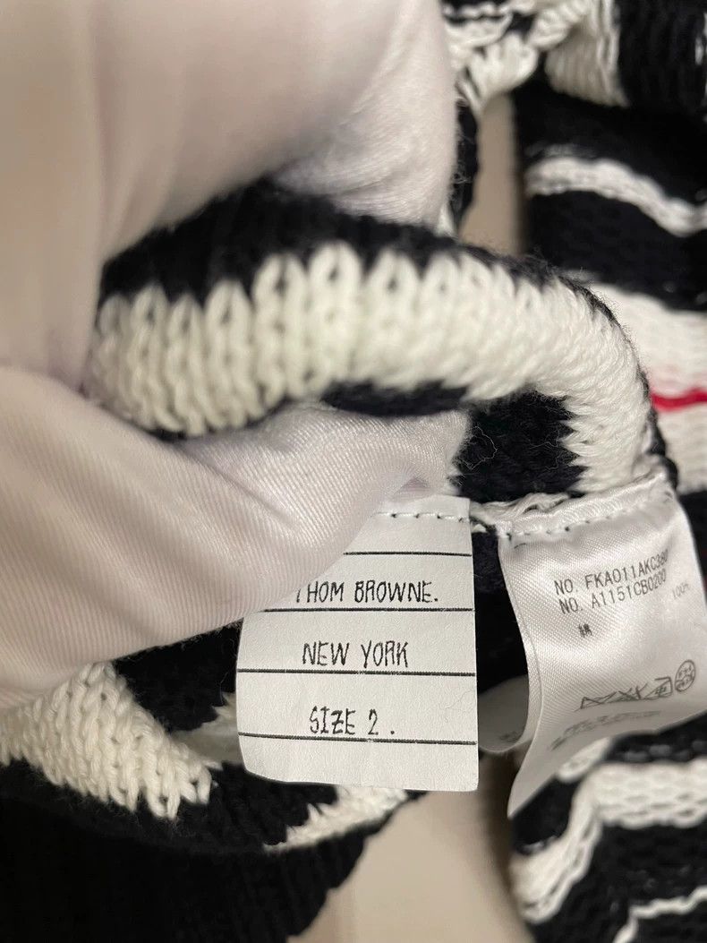 Thom Browne Thom Browne White and black striped cotton sweater Size US M / EU 48-50 / 2 - 8 Thumbnail