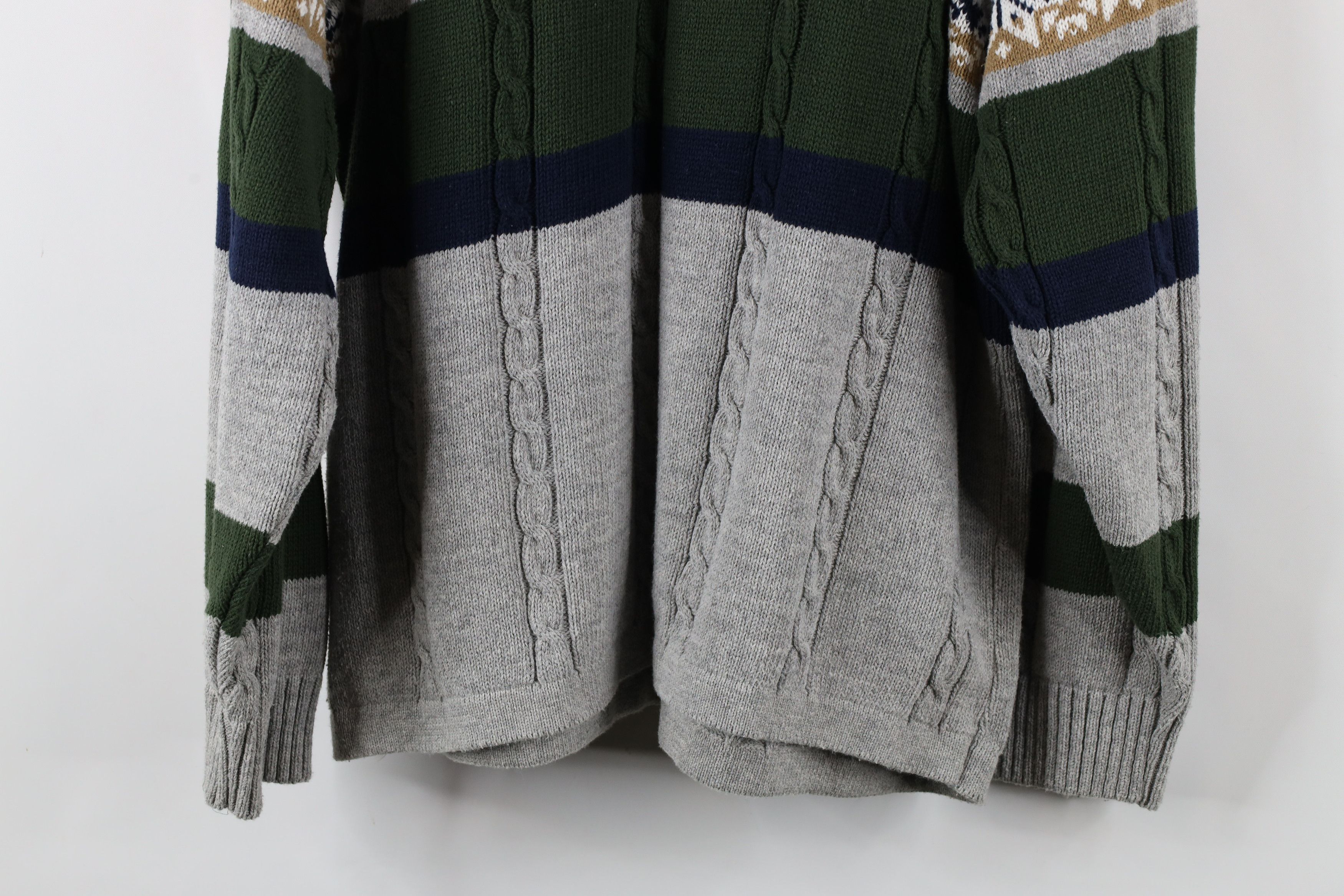 Ralph Lauren × Vintage Vintage 90s Chaps Ralph Lauren Snowflake Cable Sweater USA Size US L / EU 52-54 / 3 - 11 Thumbnail