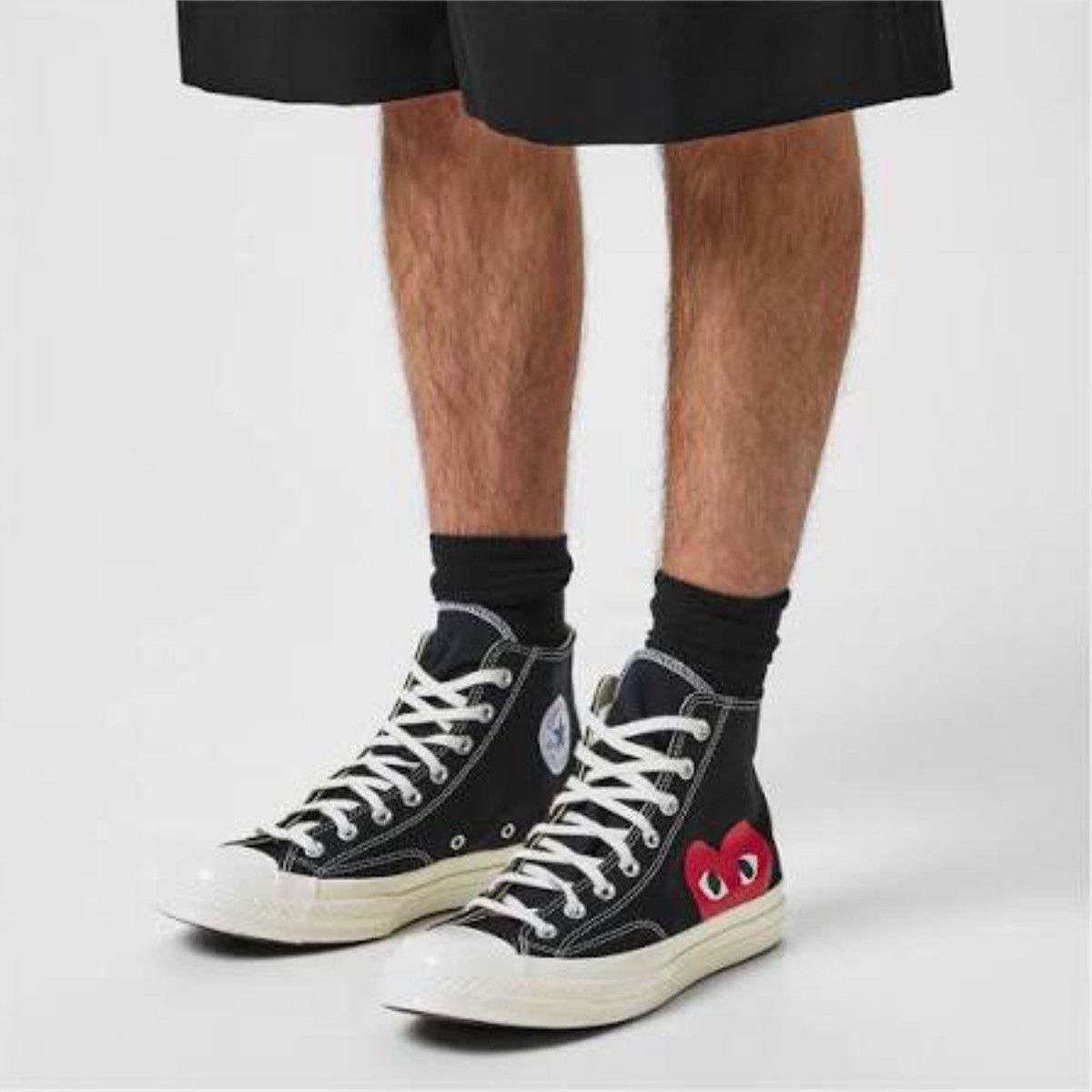 Comme des Garcons Converse Chuck Taylor Hi x CDG Comme des Black Sneakers Size US 10 / EU 43 - 1 Thumbnail