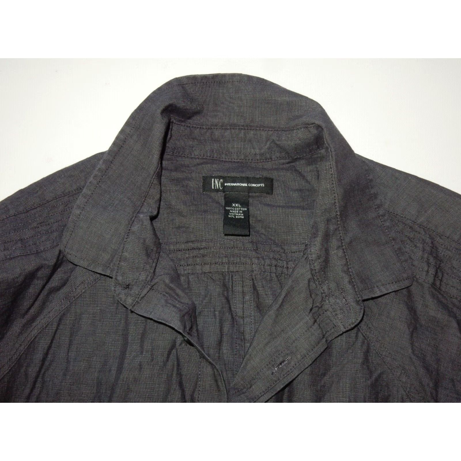 Incu VINTAGE INC Men's Button-Front Shirt Long Sleeve Size XXL Gray Cotton 90s Casual Mens Size US XXL / EU 58 / 5 - 4 Thumbnail