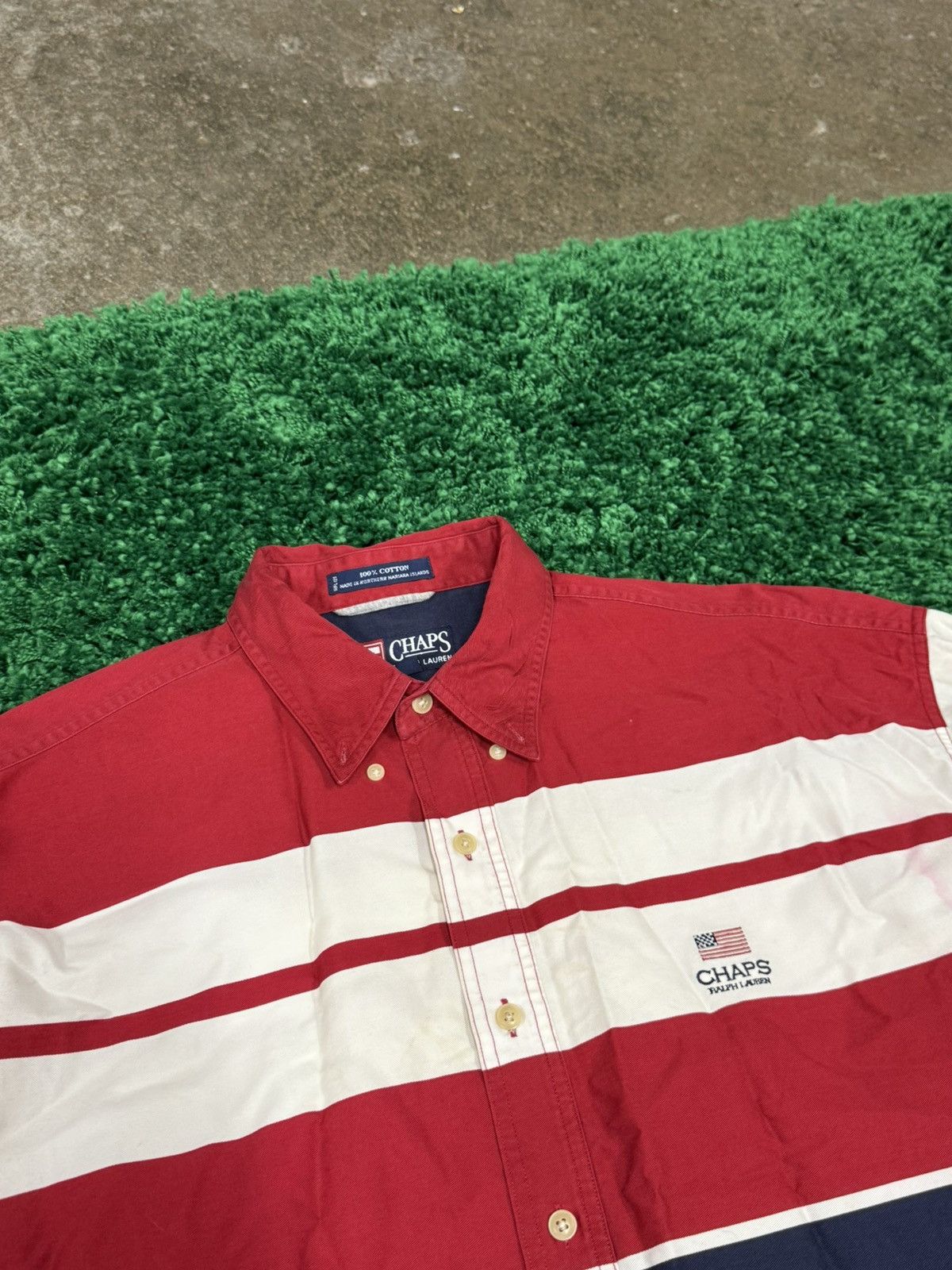 Chaps Ralph Lauren Chaps Ralph Lauren USA America Stripe Flag Shirt Large Size US L / EU 52-54 / 3 - 3 Thumbnail