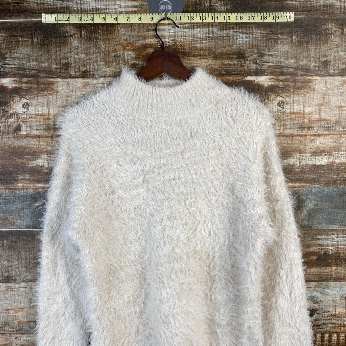 Homespun Knitwear DL GU White Mohair fur shaggy Knitwear #C1099 Size M / US 6-8 / IT 42-44 - 5 Thumbnail