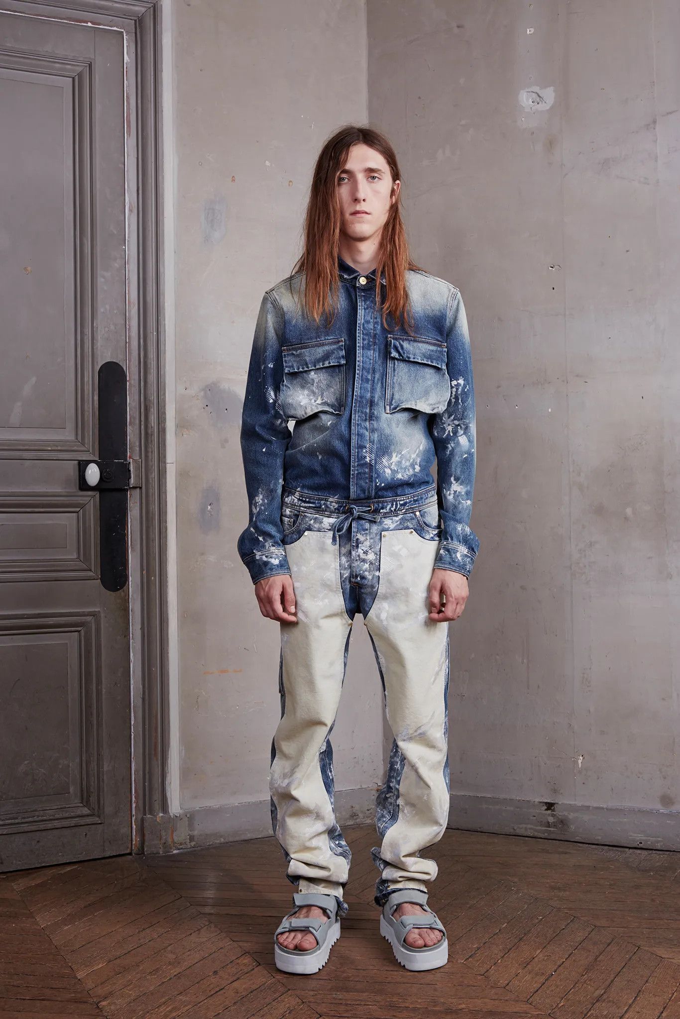 Off-White *NEW* VIRGIL ABLOH SS16 PAINTED CARPENTER DENIM JUMPSUIT Size US 32 / EU 48 - 2 Thumbnail