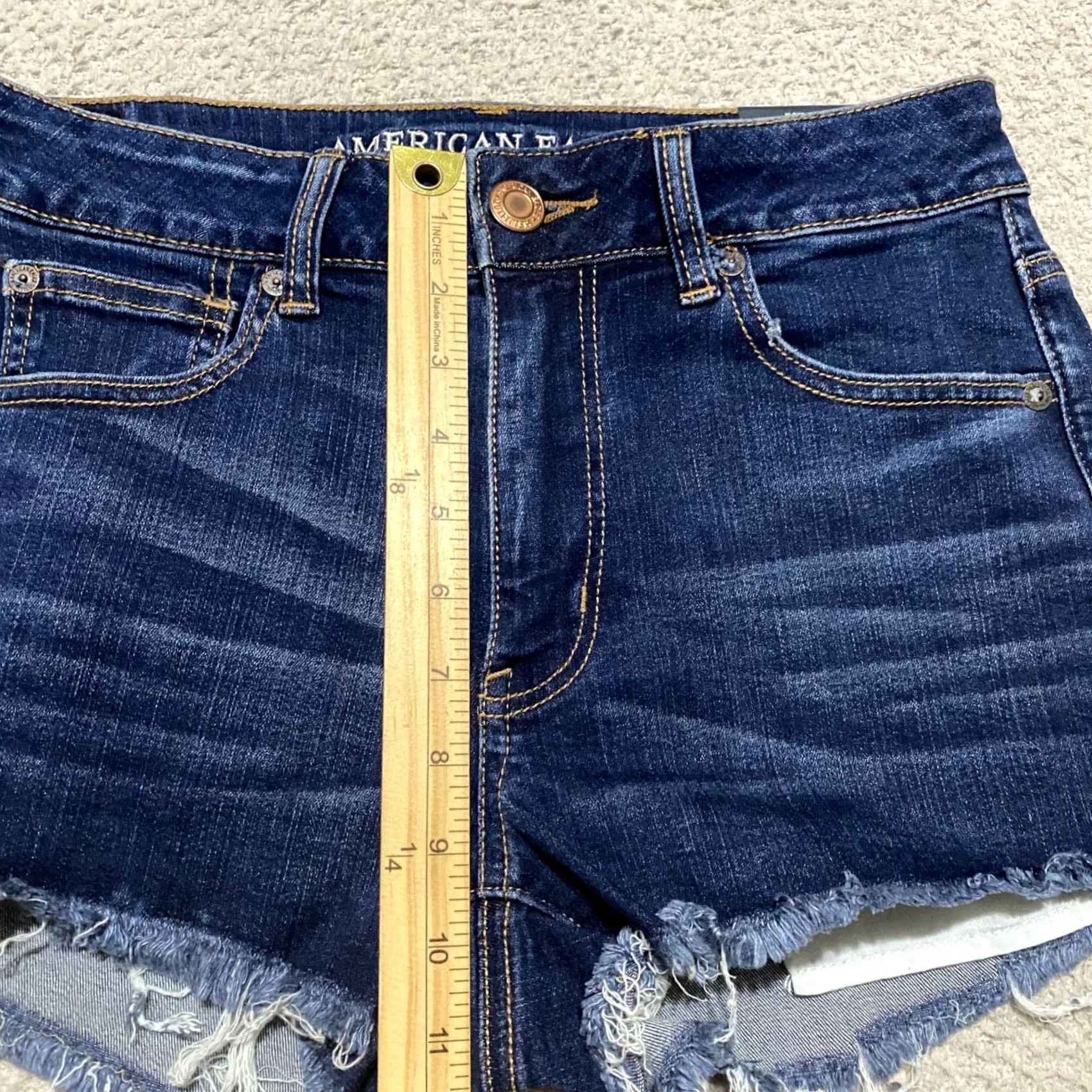 American Eagle Outfitters American Eagle Outfitters Shortie Jeans Shorts Blue Denim High Rise Cut-Off NWT Womens 28" Waist 2" Inseam 5-Pocket Modern Vintage? Size 24" / US 00 / IT 34 - 6 Thumbnail