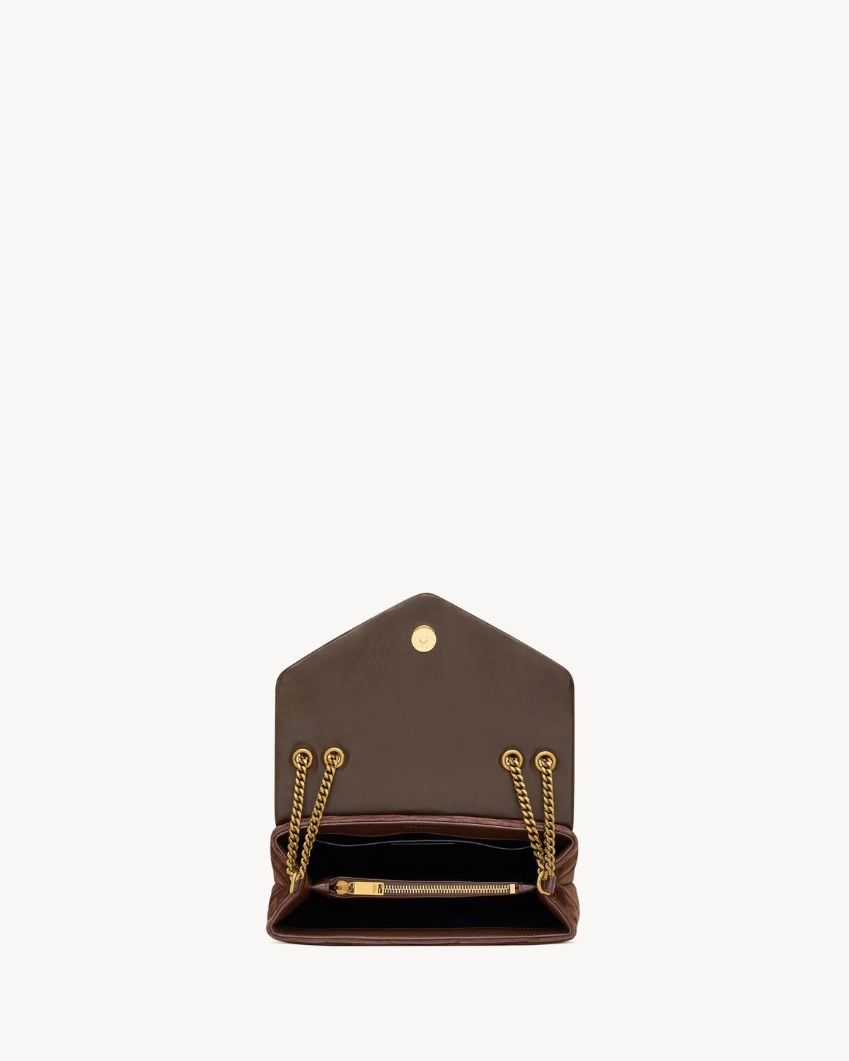 Saint Laurent Paris o1loc1c0225 Size: OS / Loulou Small Quilted Suede Bag Brown Size ONE SIZE - 6 Thumbnail