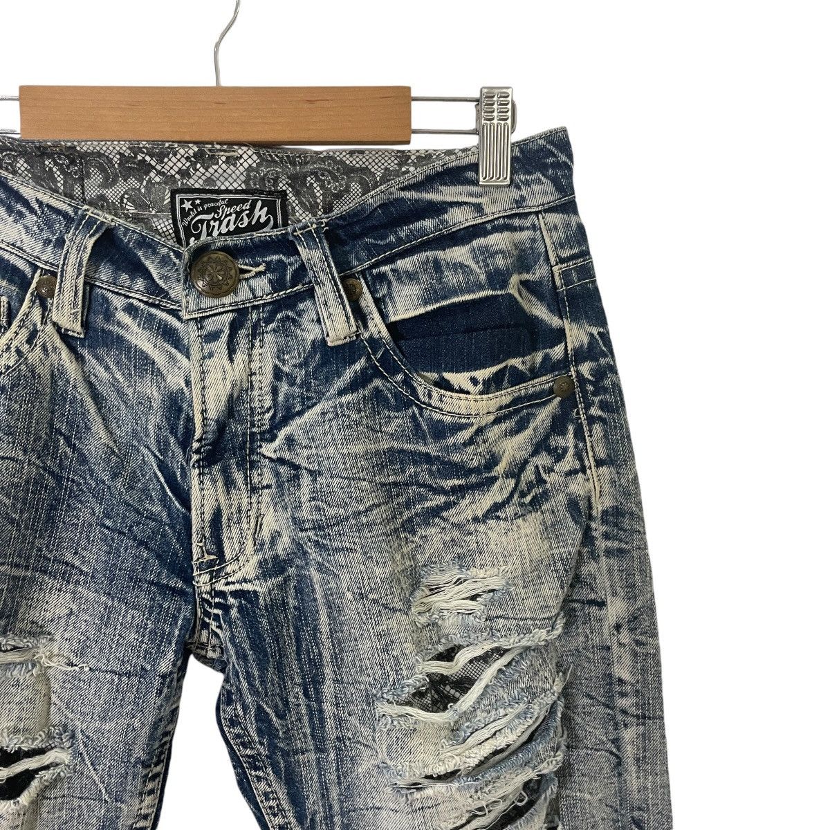 Japanese Brand Vintage Speed Flash Distressed Denim Jeans Size US 31 - 4 Thumbnail