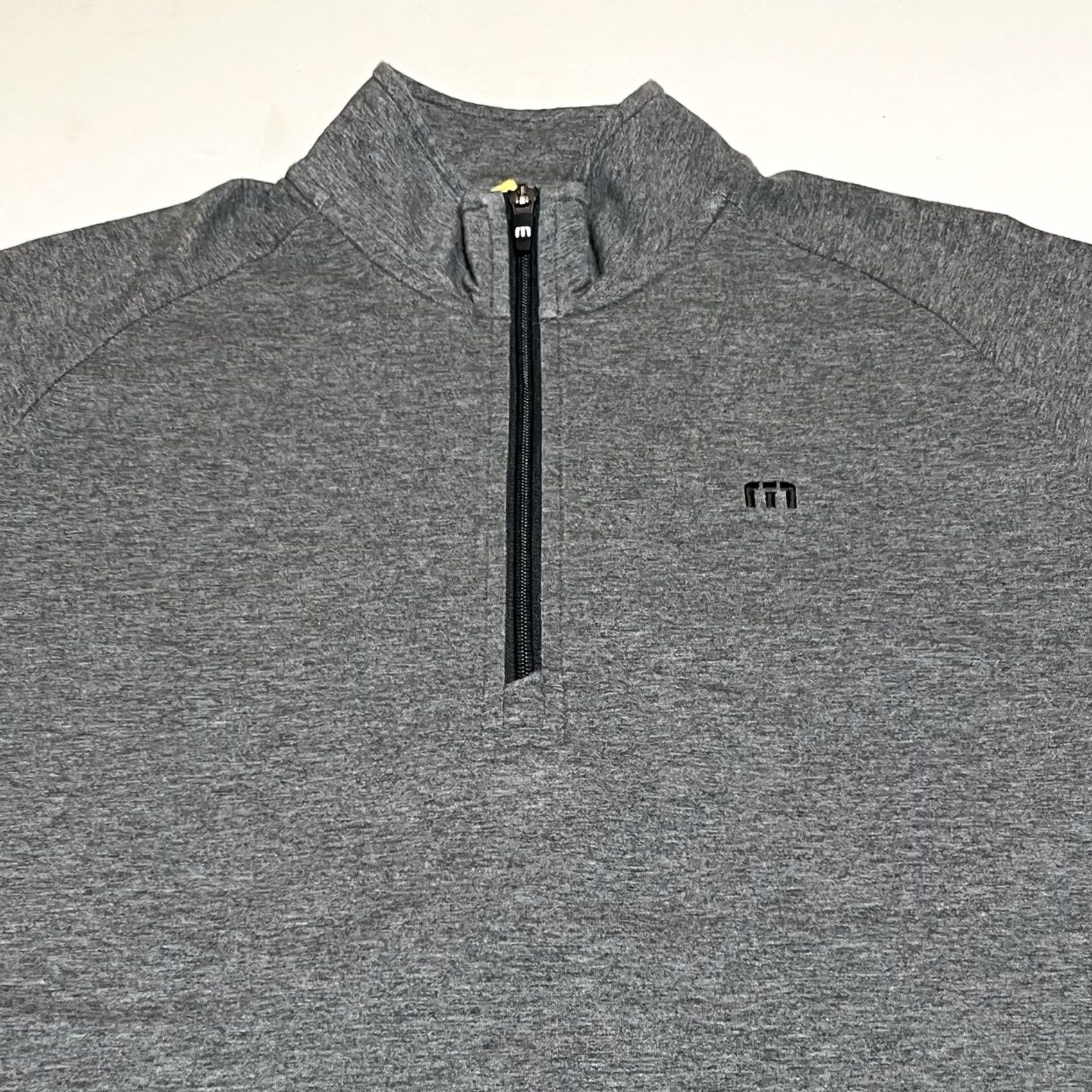 TravisMathew Travis Mathew Pullover Golf Sweater Mens Medium Gray 1/4 Zip Mock Neck Zip Logo Cotton Blend Shirt Size US M / EU 48-50 / 2 - 2 Thumbnail