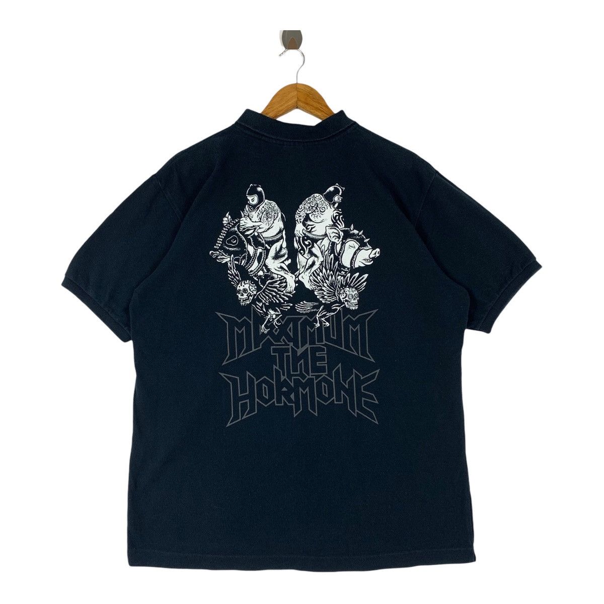 Band Tees × Japanese Brand MAXIMUM THE HORMONE Big print back hit polo tee Size US XL / EU 56 / 4 - 1 Thumbnail