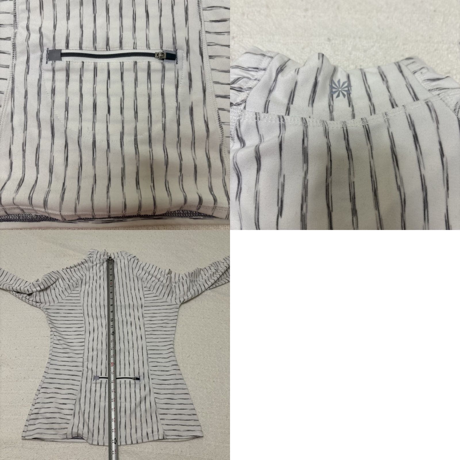 Athleta VINTAGE Athleta Striped Elite Half Zip Shirt Women S White Longsleeve Thumb Holes Yoga Run Activewear Pullover Slim Regular Weekend? Size S / US 4 / IT 40 - 8 Thumbnail