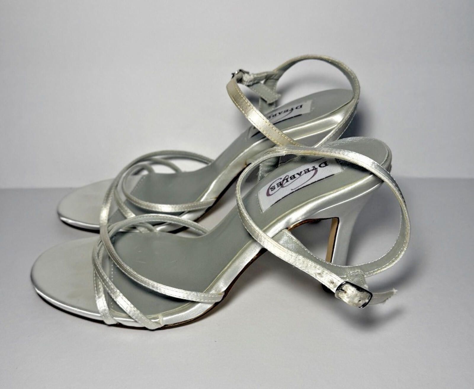 Other Dyeables Satin Buckle Slingback Fashion Sandals White Satin Size US 7.5 / IT 37.5 - 1 Thumbnail