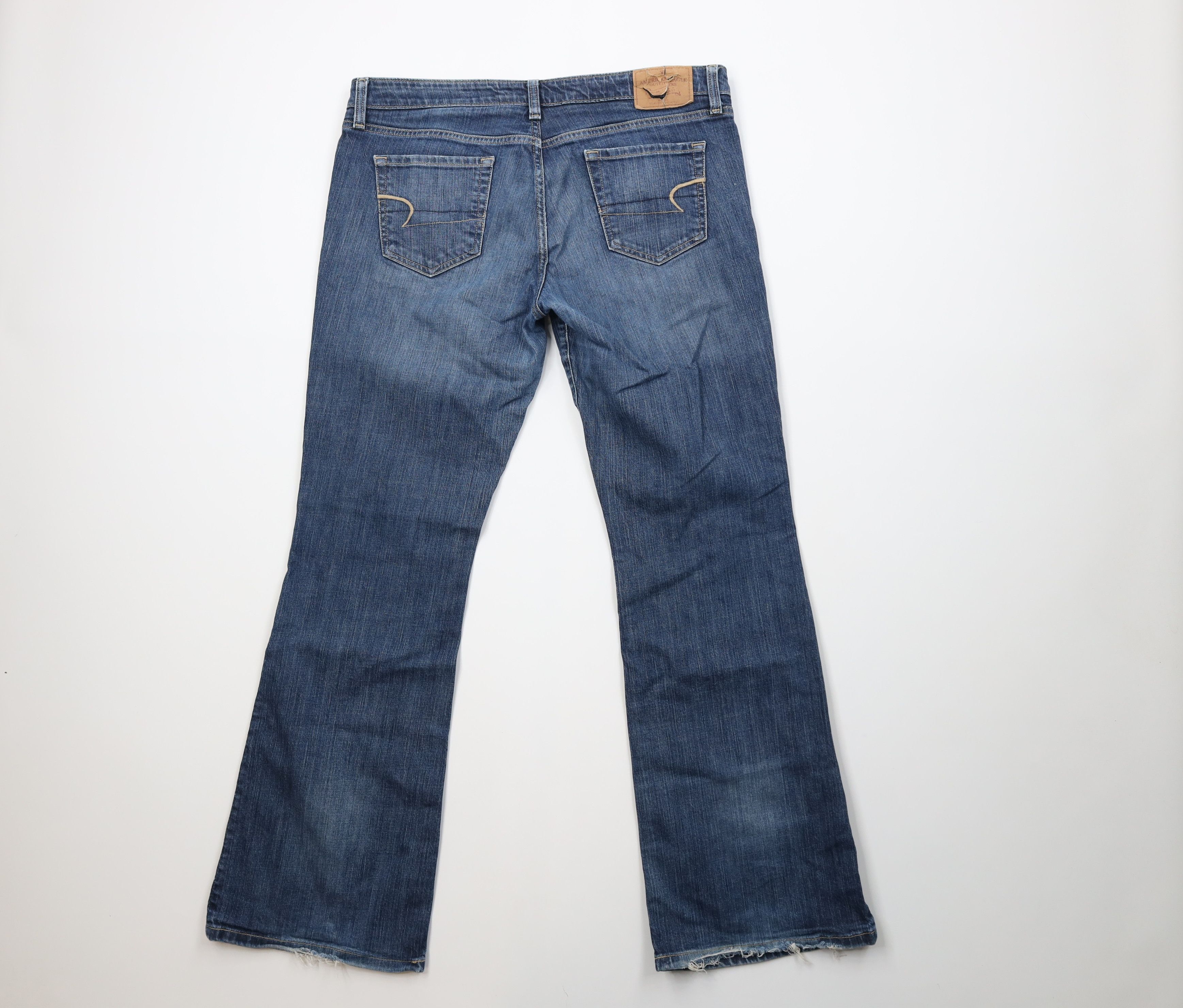 American Eagle Outfitters Vintage 90s Y2K American Eagle Flared Wide Leg Jeans Blue Size 36" / US 14 / IT 50 - 8 Thumbnail