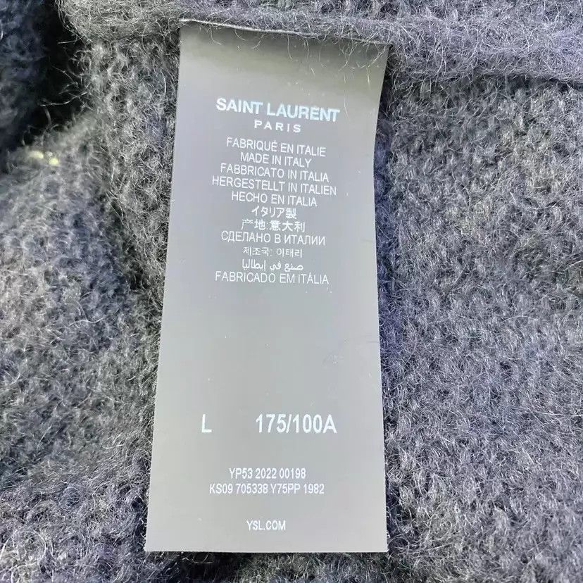 Saint Laurent Paris Saint Laurent mohair colorblocked knit top L size Size L / US 10 / IT 46 - 6 Thumbnail