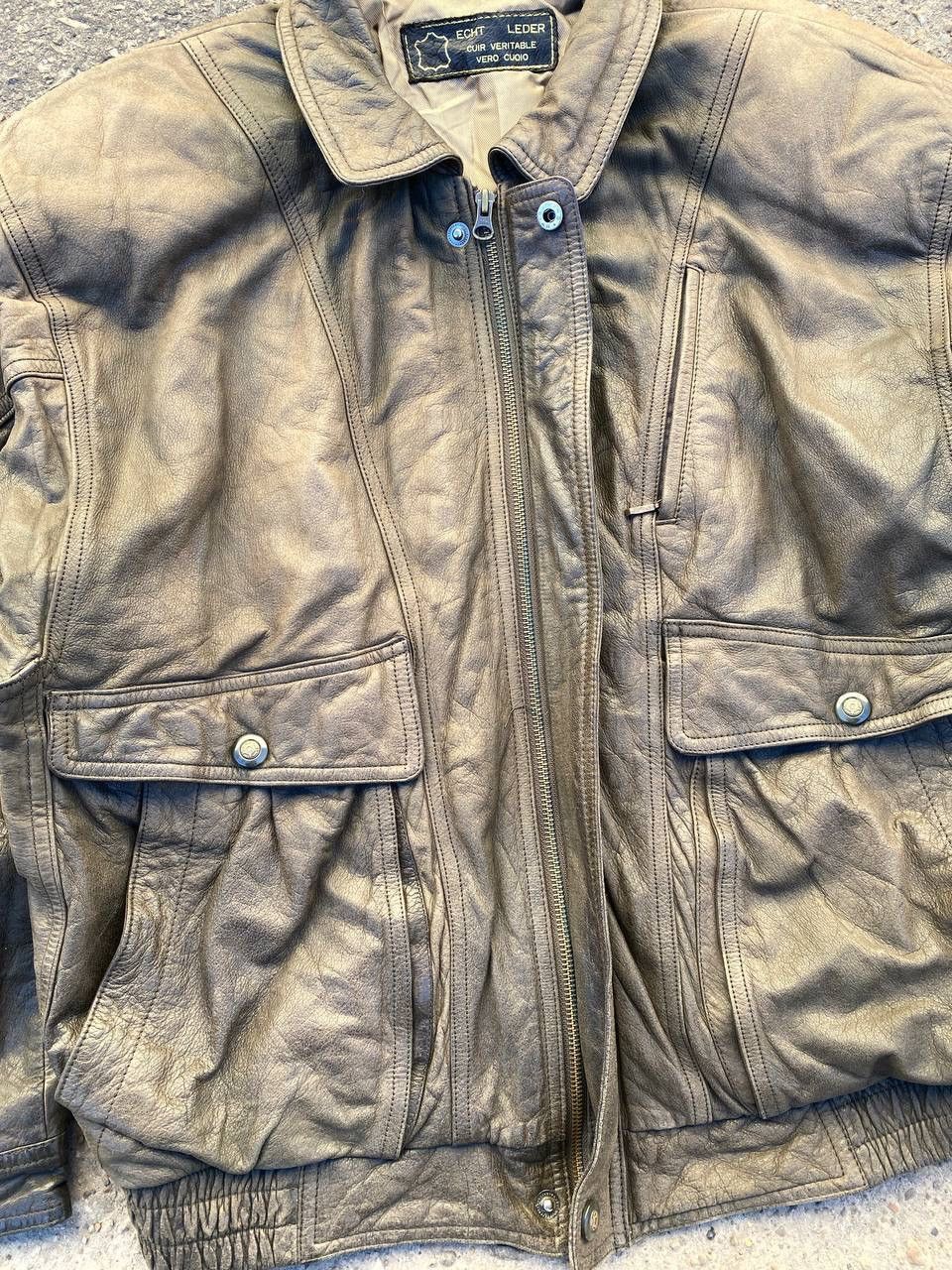 Other Vintage Avant Garde Rick Owens Style faded Leather jacket Size US L / EU 52-54 / 3 - 7 Thumbnail
