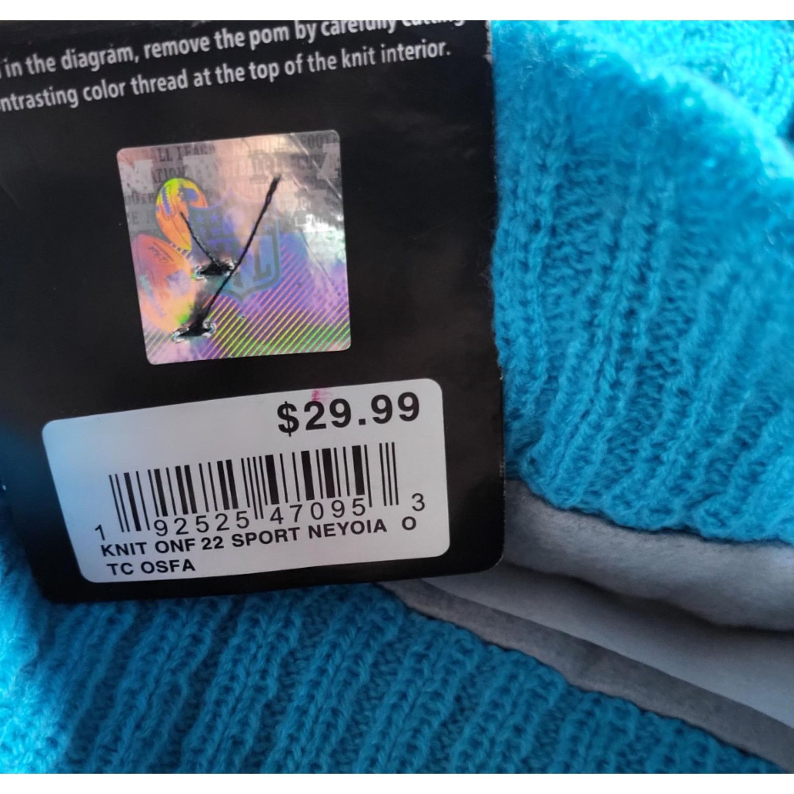 Other NWT Carolina Panthers Sports Knit Pom Beanie Fleece Lined Size ONE SIZE - 4 Thumbnail